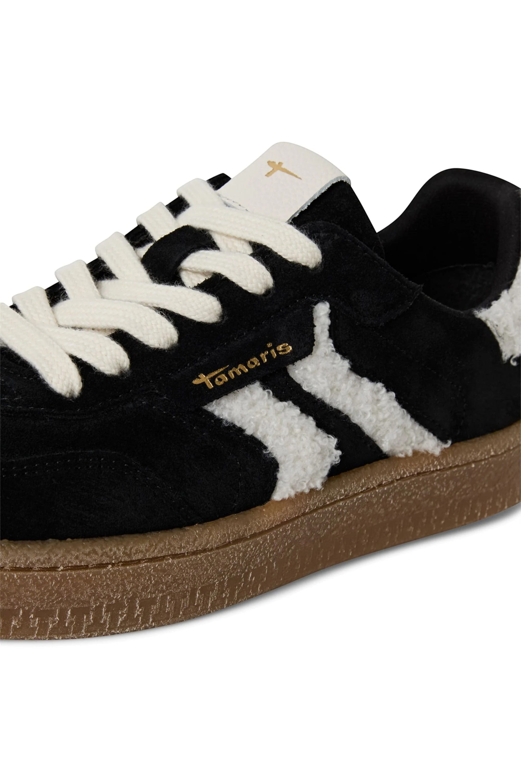 Black Tamaris Black Tamaris Womens Black White Fur Sneakers, Image 5 of 8