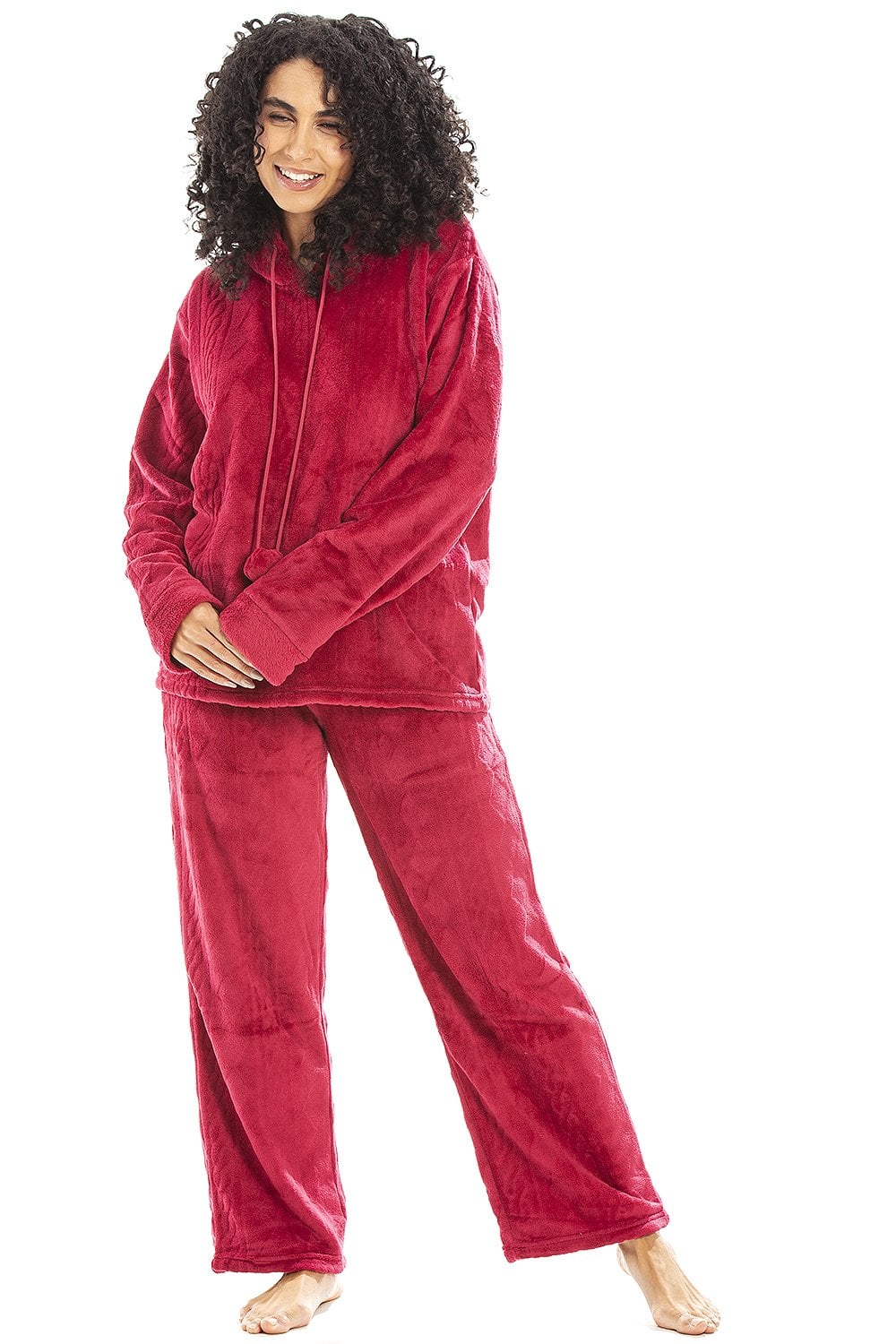 Magenta Camille Lingerie Magenta Supersoft Hooded Pyjama Set, Image 1 of 5