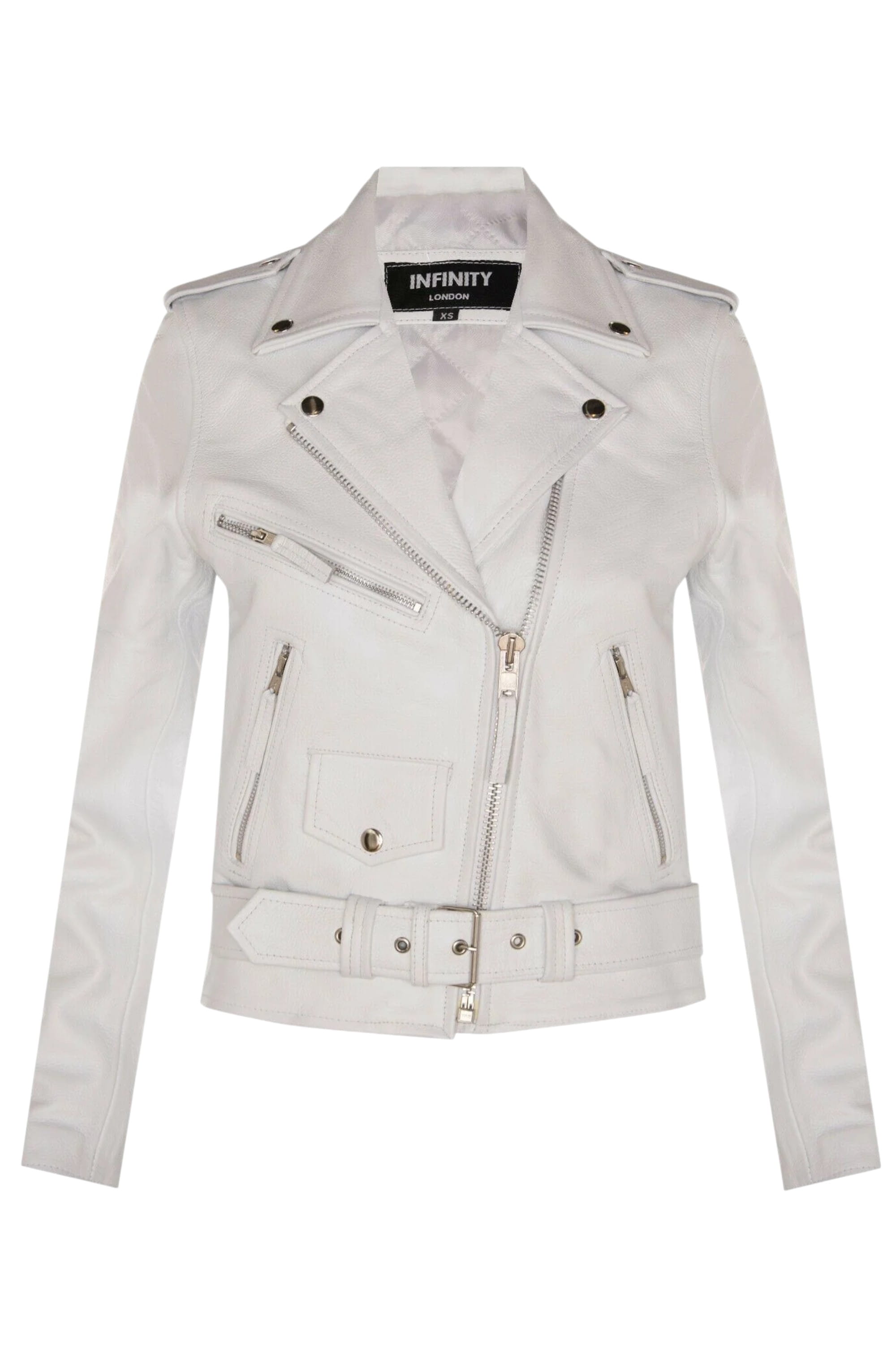 Purple Womens Leather Biker Jacket - Mansfield