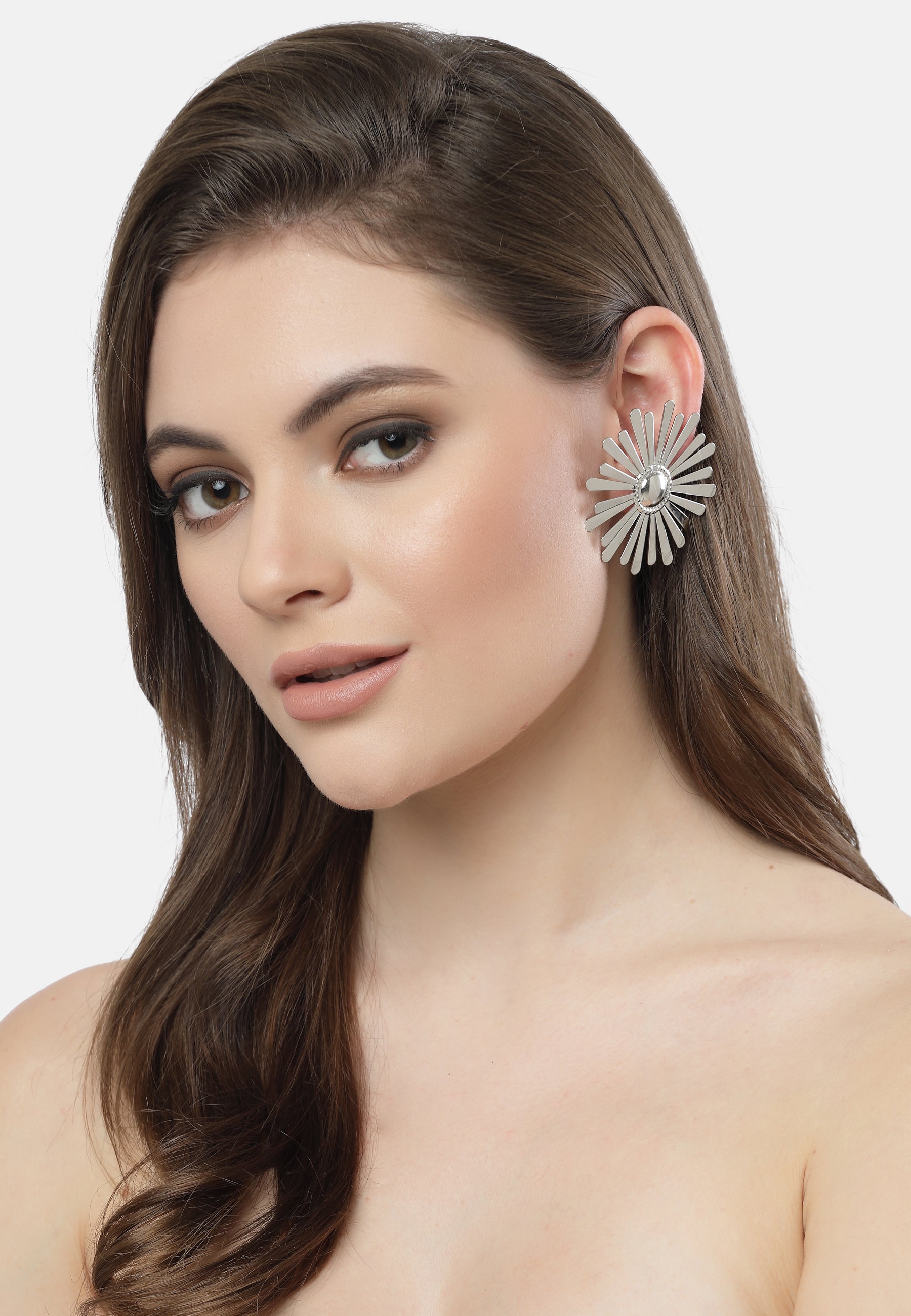 Silver Floral Earrings, Image 4 of 5