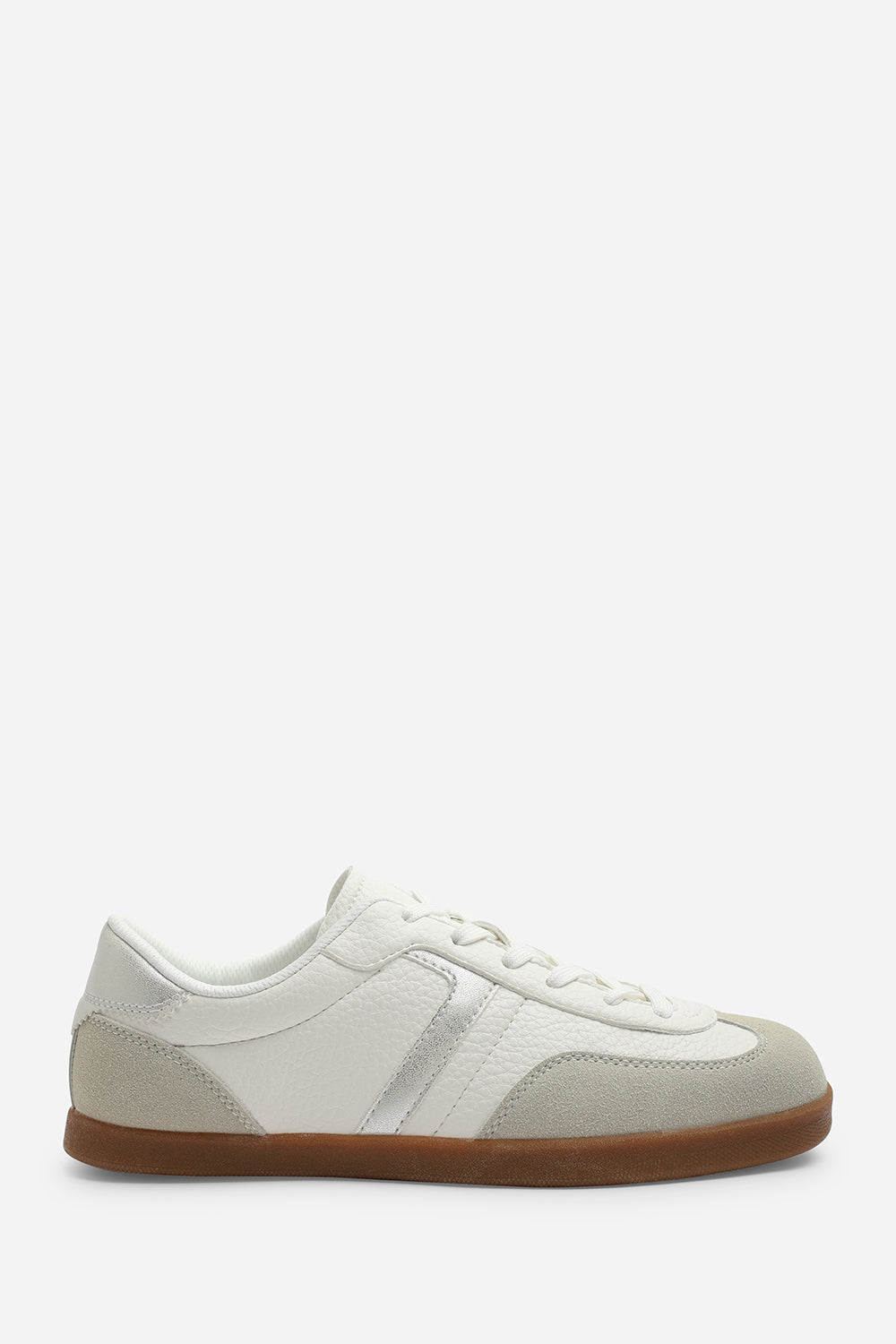 White Where's That From White Ensley Low Profile Panel Detailed Trainer, Image 2 of 6