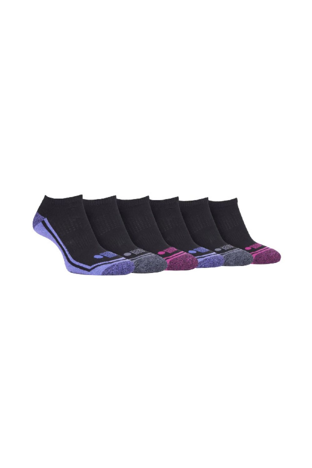 Dark Grey 6 Pack Low Cut Trainer Gym Socks, Image 1 of 3