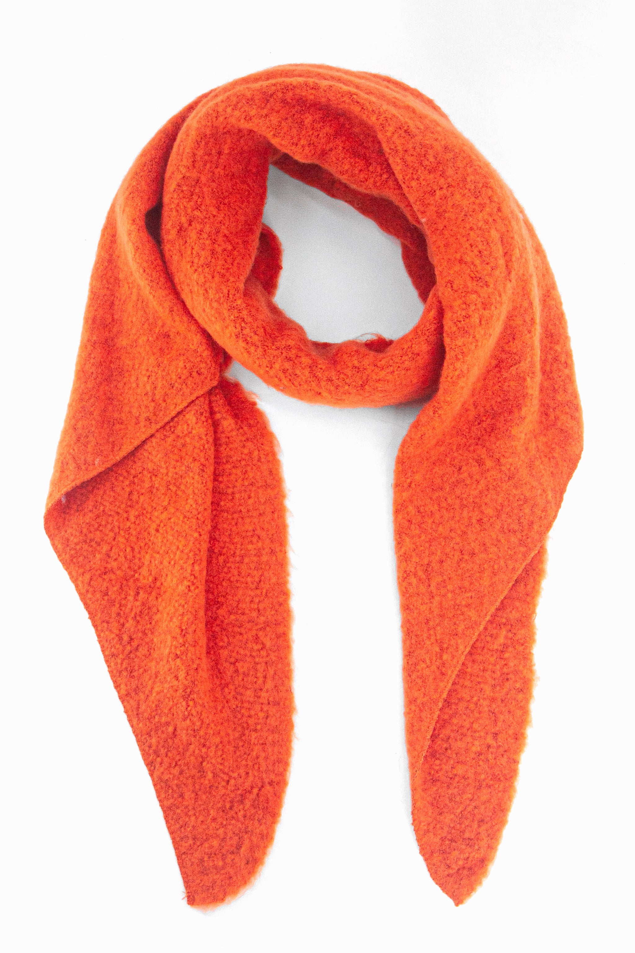 Orange Plain Heavyweight Asymmetric Winter Scarf, Image 1 of 4