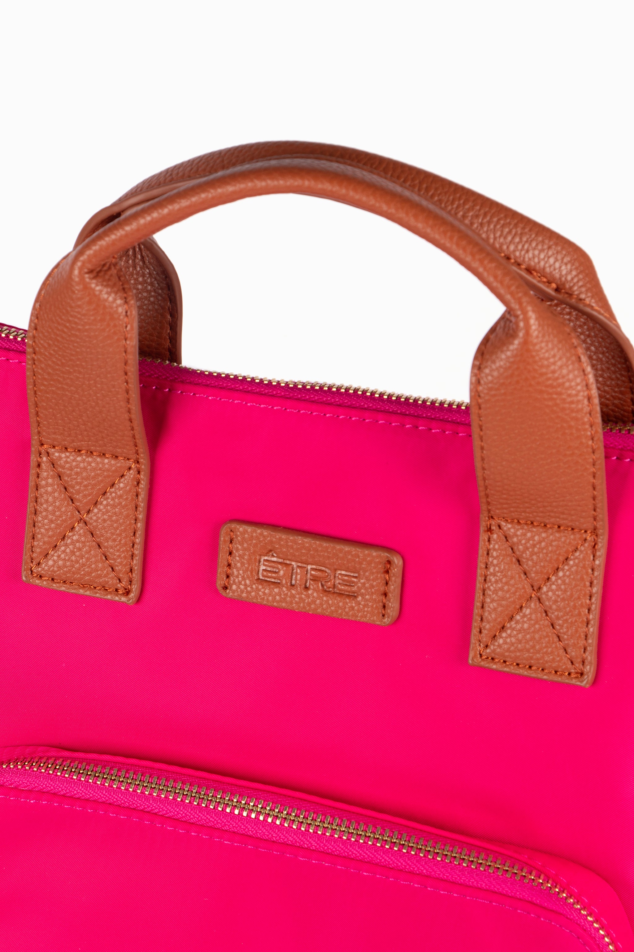 Fuchsia Etre Fuchsia Plain Top Handle Foldable Backpack, Image 5 of 5