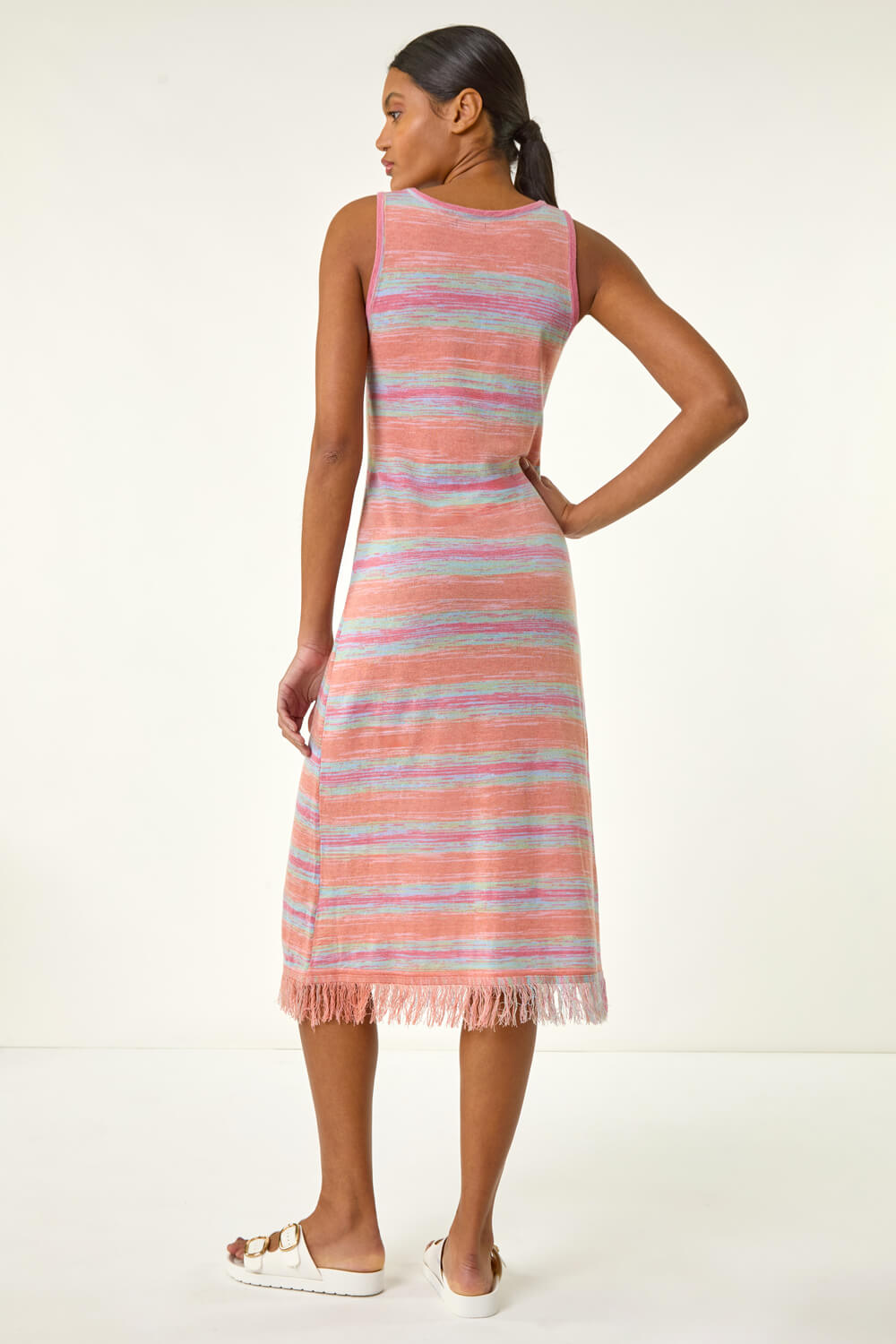 Purple Space Dye Knitted Midi Dress, Image 4 of 5