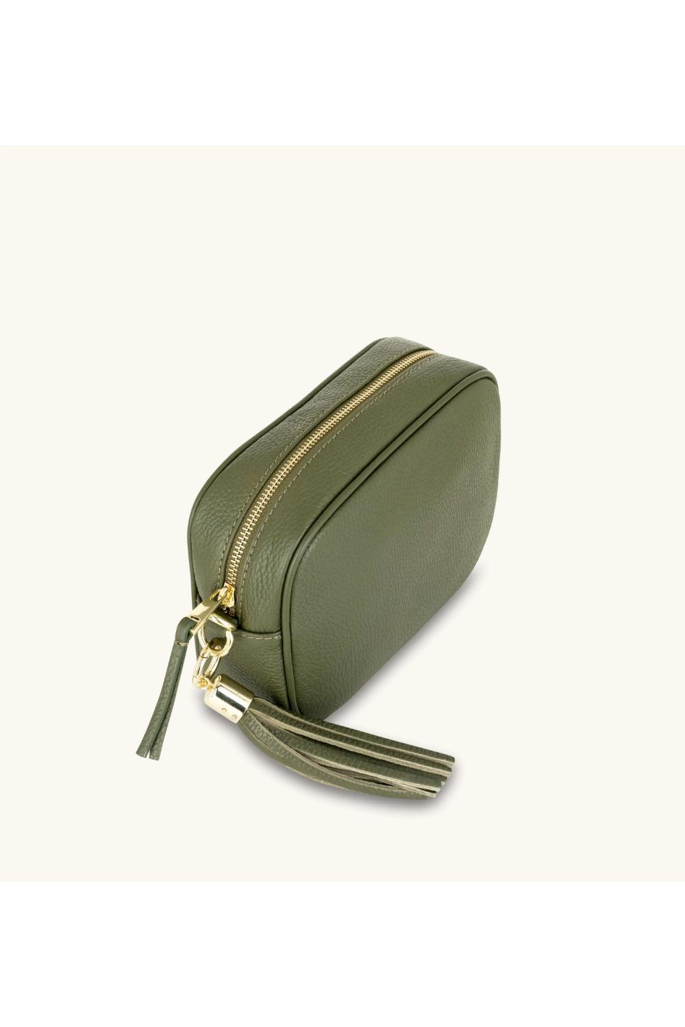 Olive The Tassel Olive Leather Crossbody Bag, Image 4 of 5