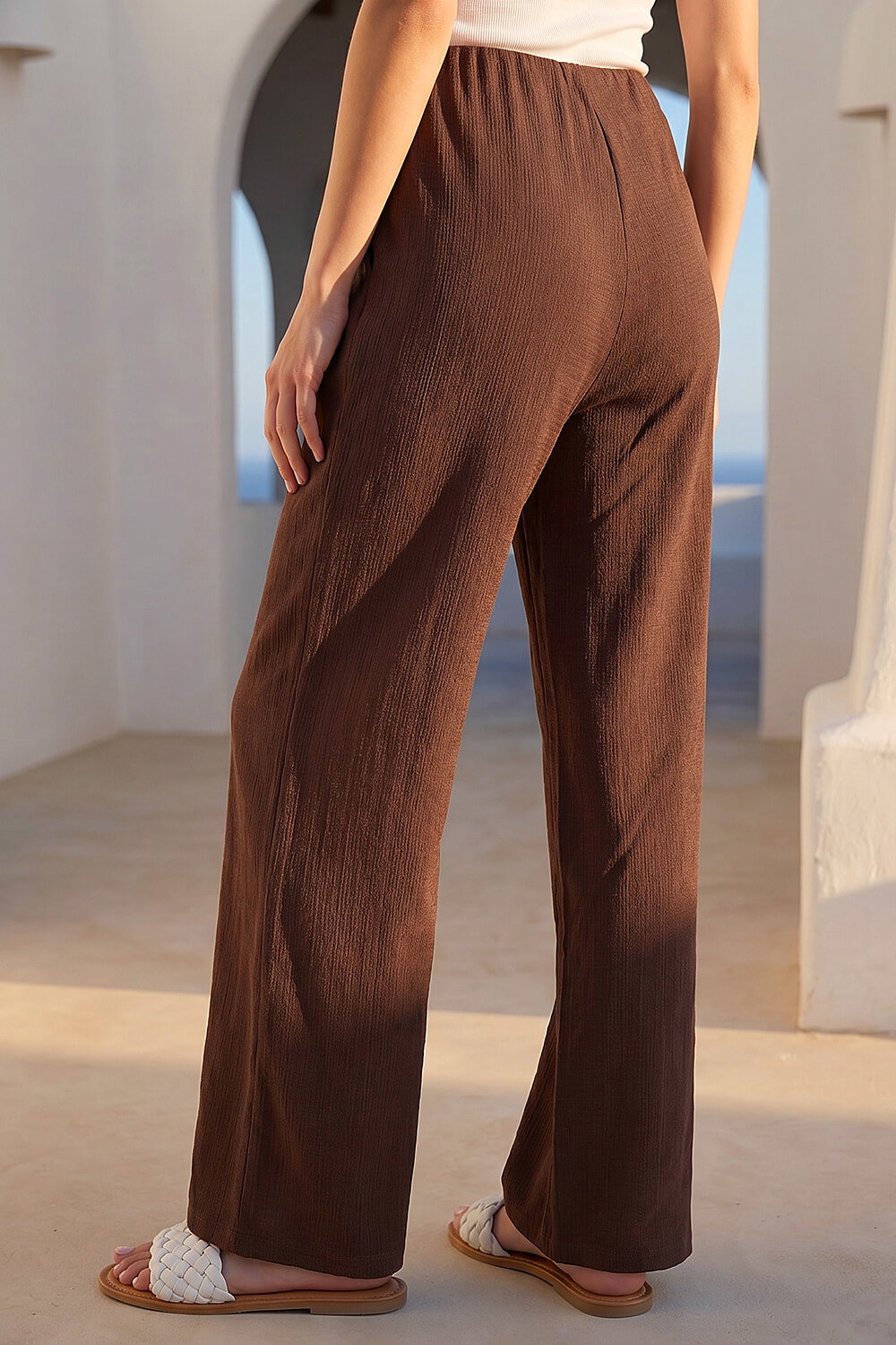 Chocolate Petite Textured Trouser, Image 4 of 4