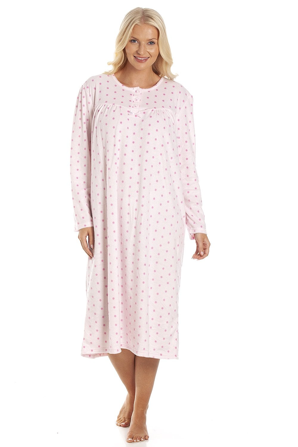 Pink Camille Lingerie Pink Polka Dot Nightdress, Image 1 of 5