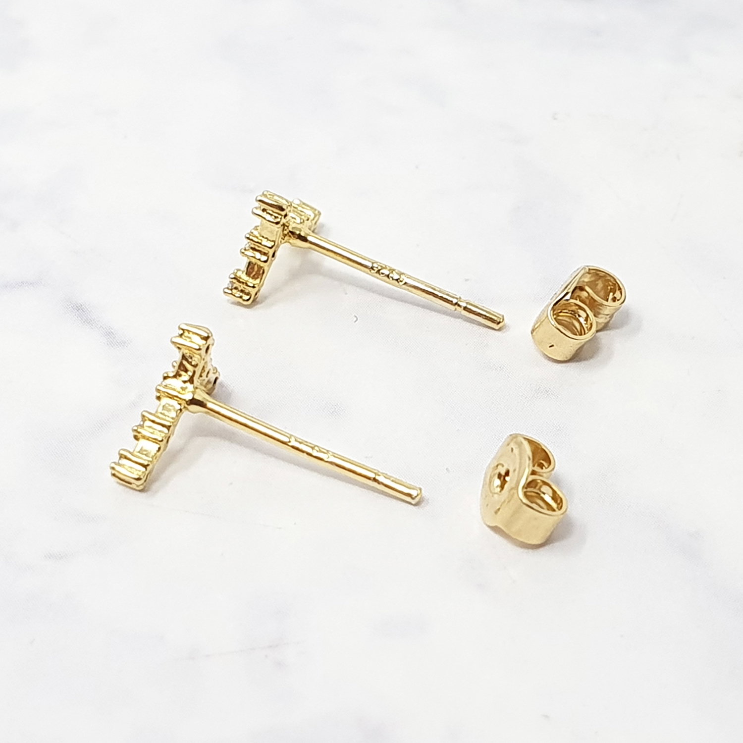 Gold Capricorn Star Sign Constellation Astrology Earrings, Image 2 of 2
