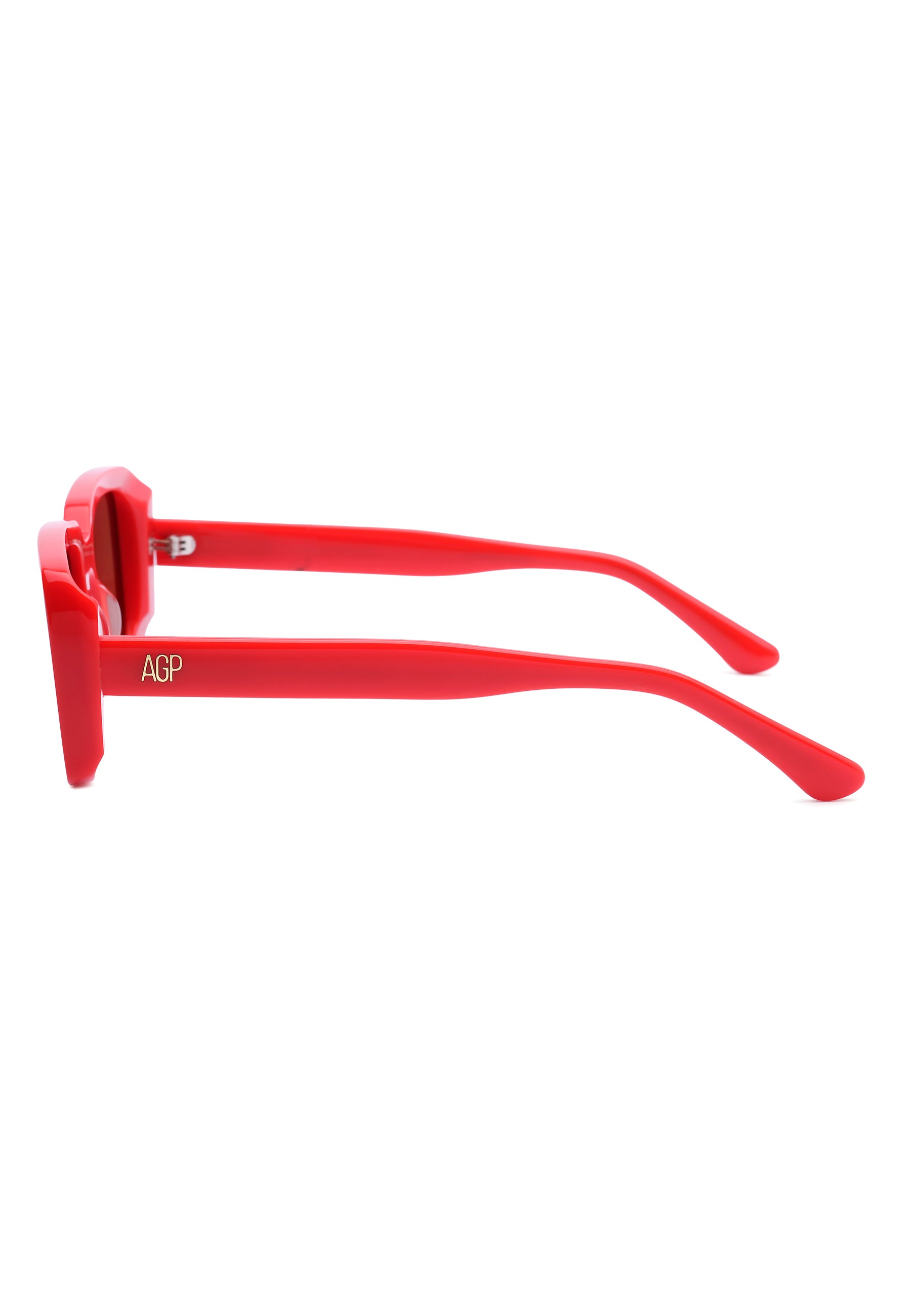 Red Retro-Inspired Bold Rectangle Sunglasses, Image 3 of 7