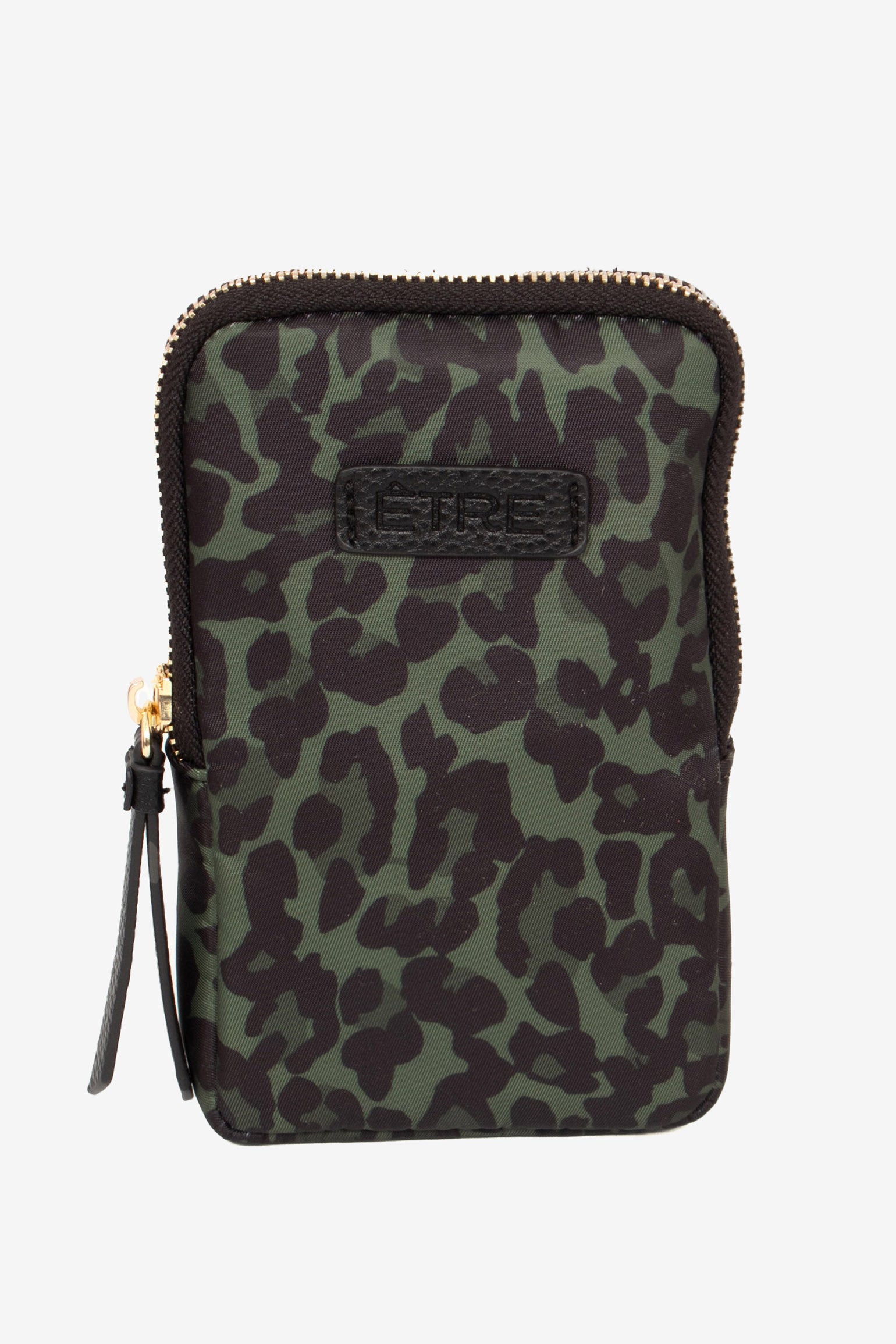 Khaki Leopard Crossbody Phone Bag, Image 1 of 2