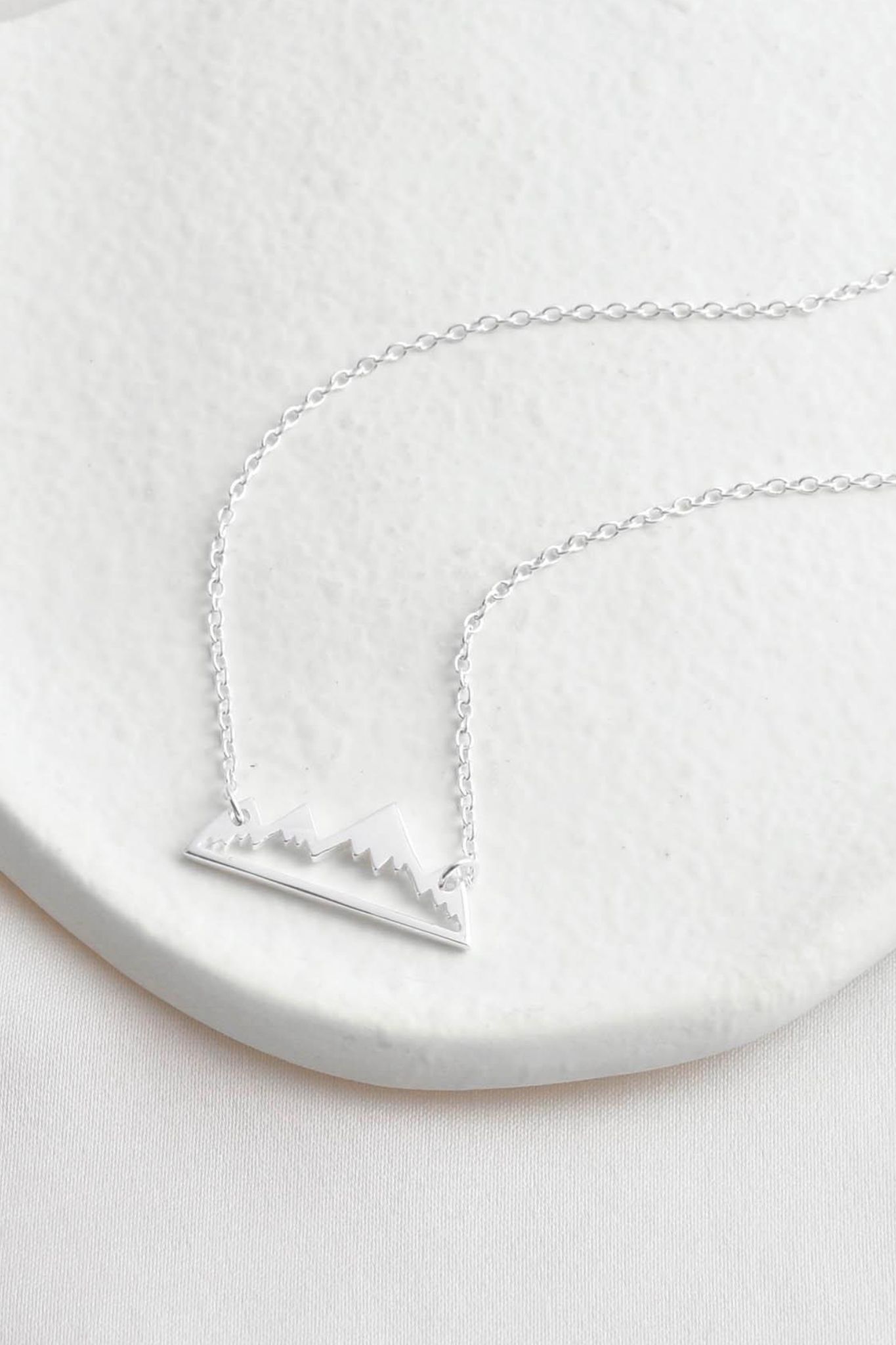 Silver Sterling Silver Snow Capped Mountain Necklace, Image 3 of 4