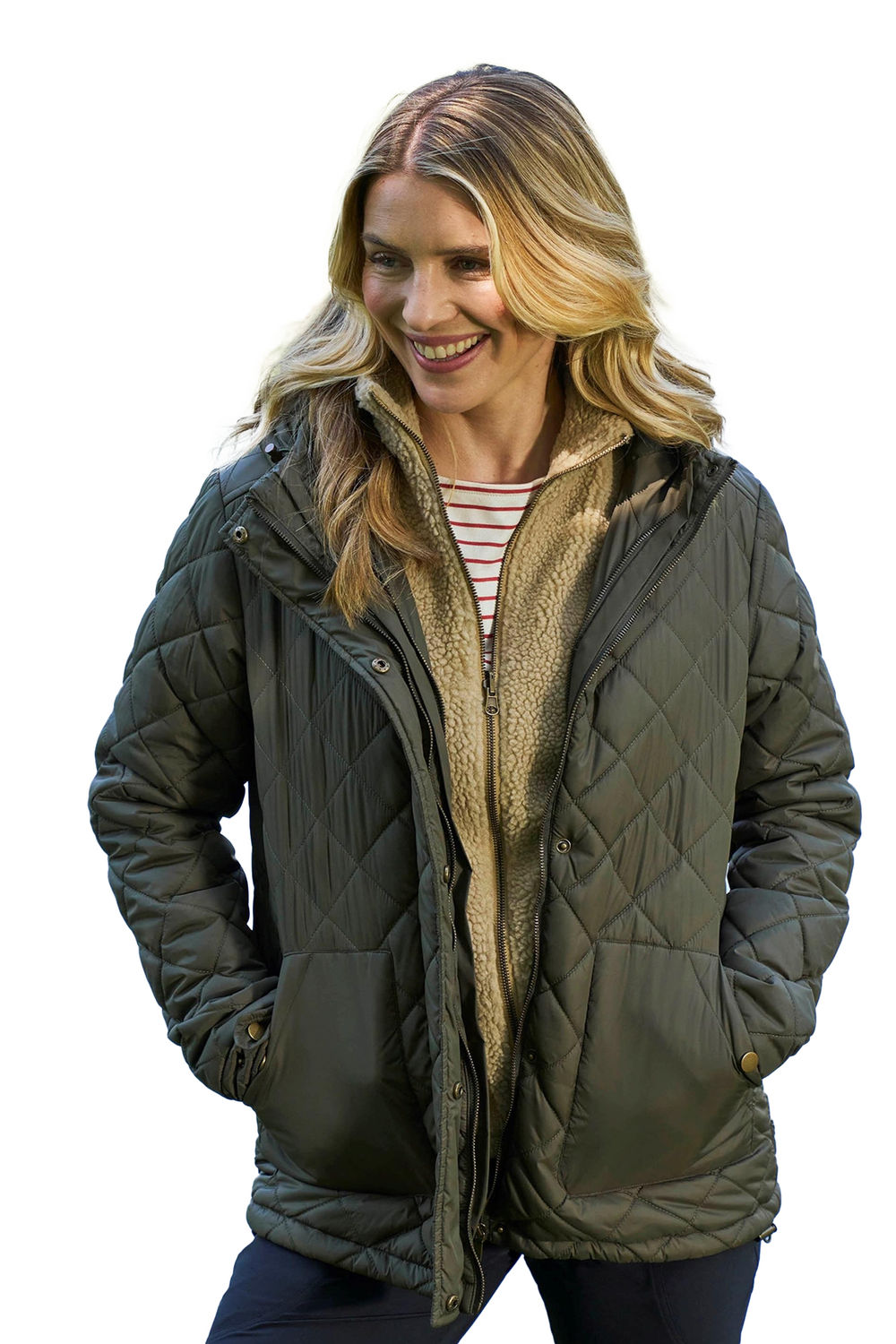 Khaki Nebraskan Borg 3 in 1 Padded Jacket, Image 1 of 5