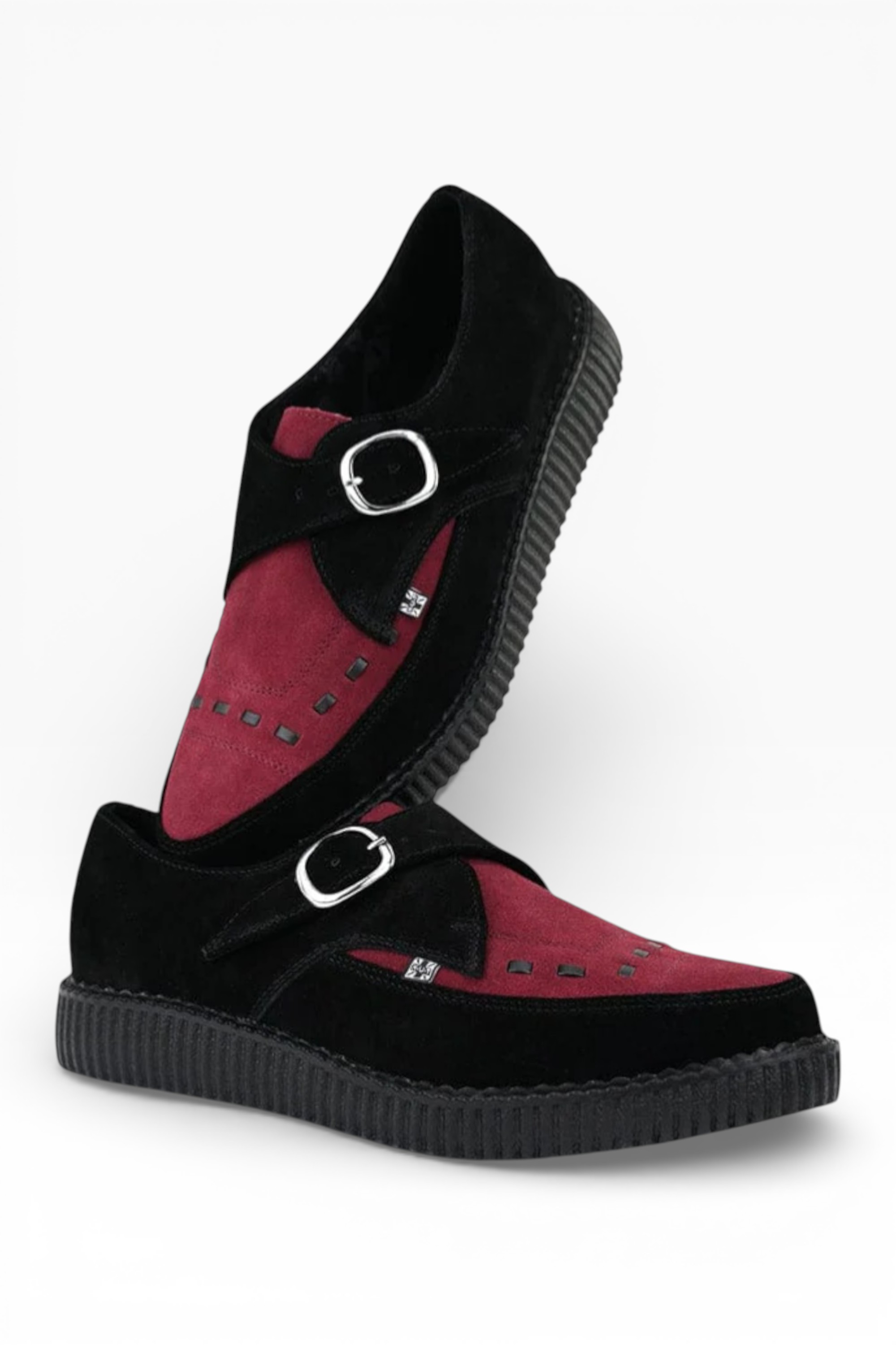 Multi TUK Footwear Multi Pointed Creeper Suede Monk Buckle Shoes, Image 4 of 6