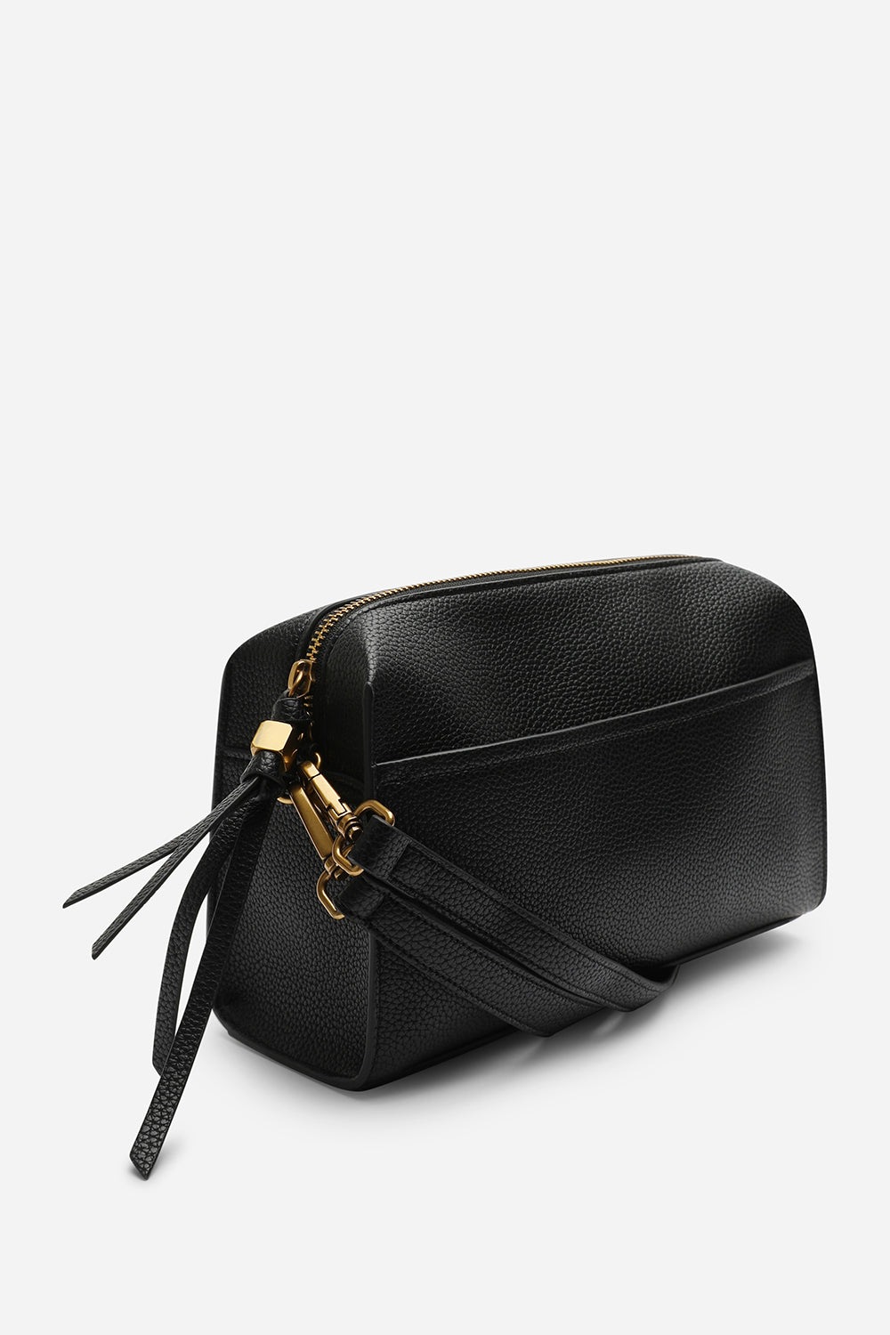 Black 'Dune' Faux Leather Structured Mini Shoulder Bag, Image 3 of 6