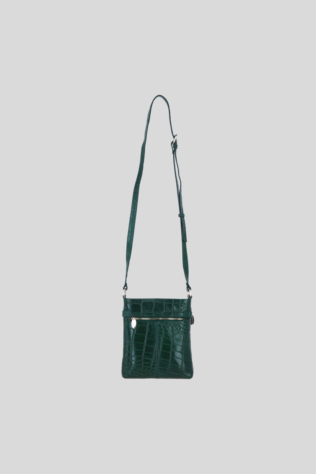 Green Real Leather Crossbody Bag with Adjustable Strap, Image 4 of 5