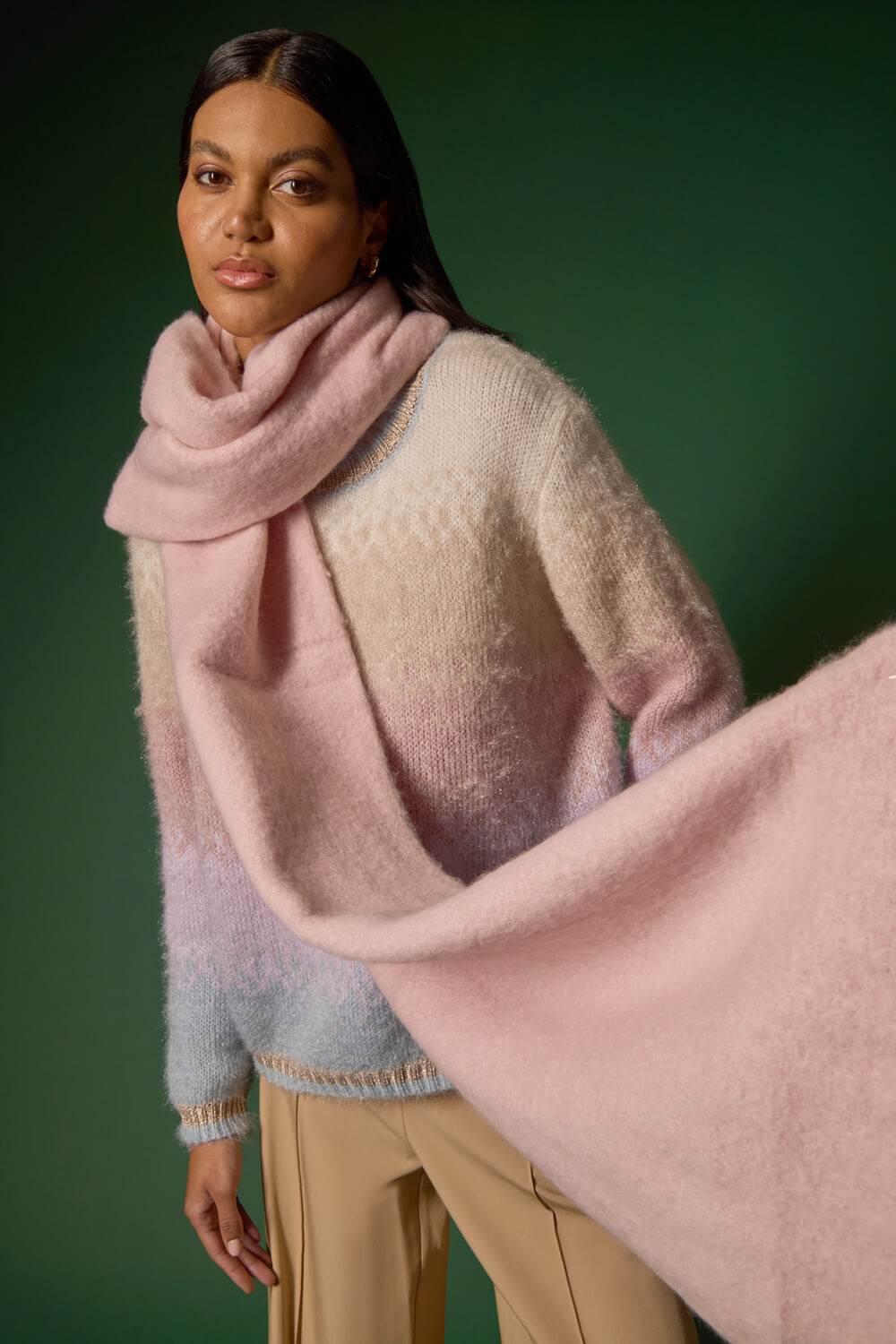 Neutral Ombre Tinsel Knit Jumper, Image 8 of 7