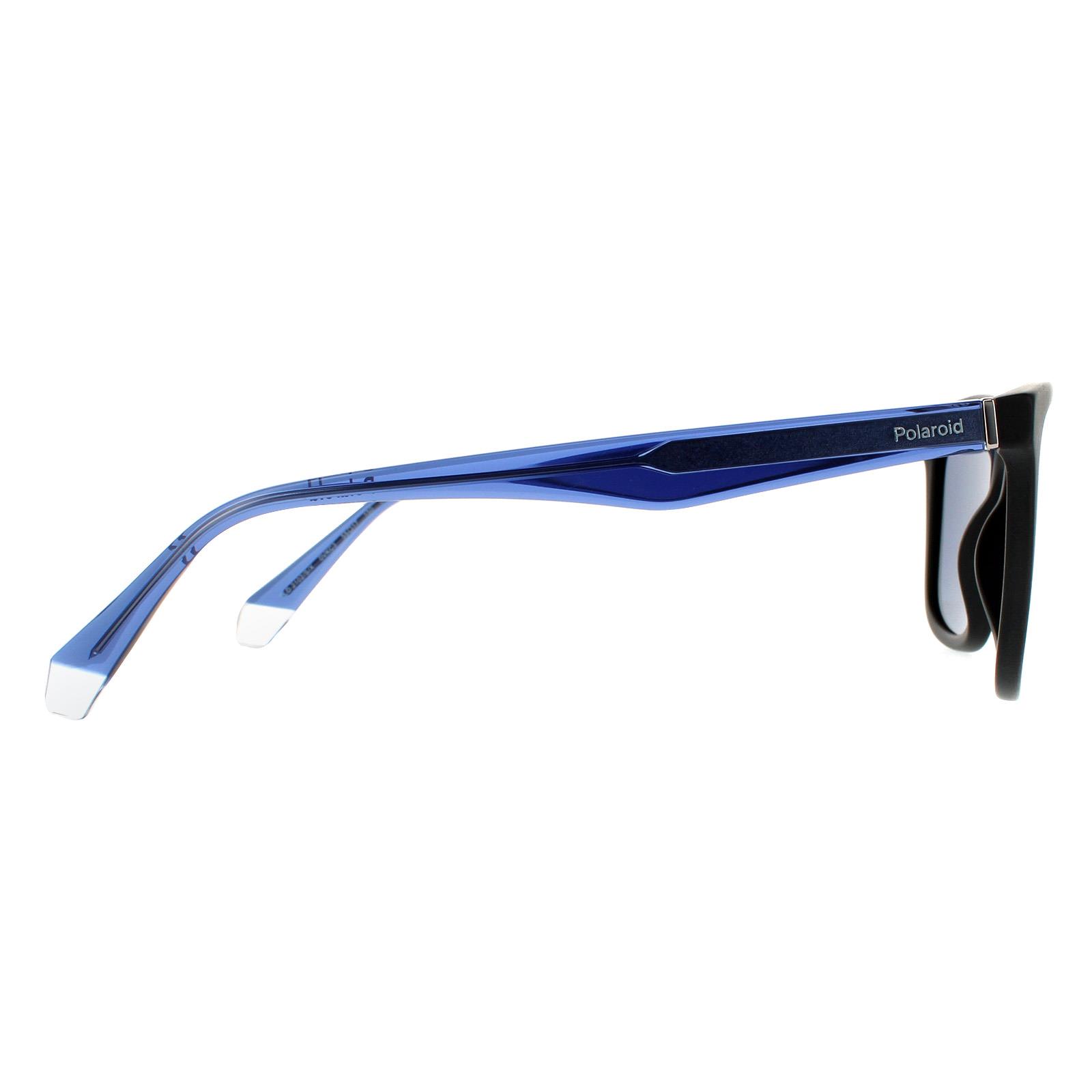 Black Square Black Transparent Blue Blue Polarized Sunglasses, Image 4 of 4