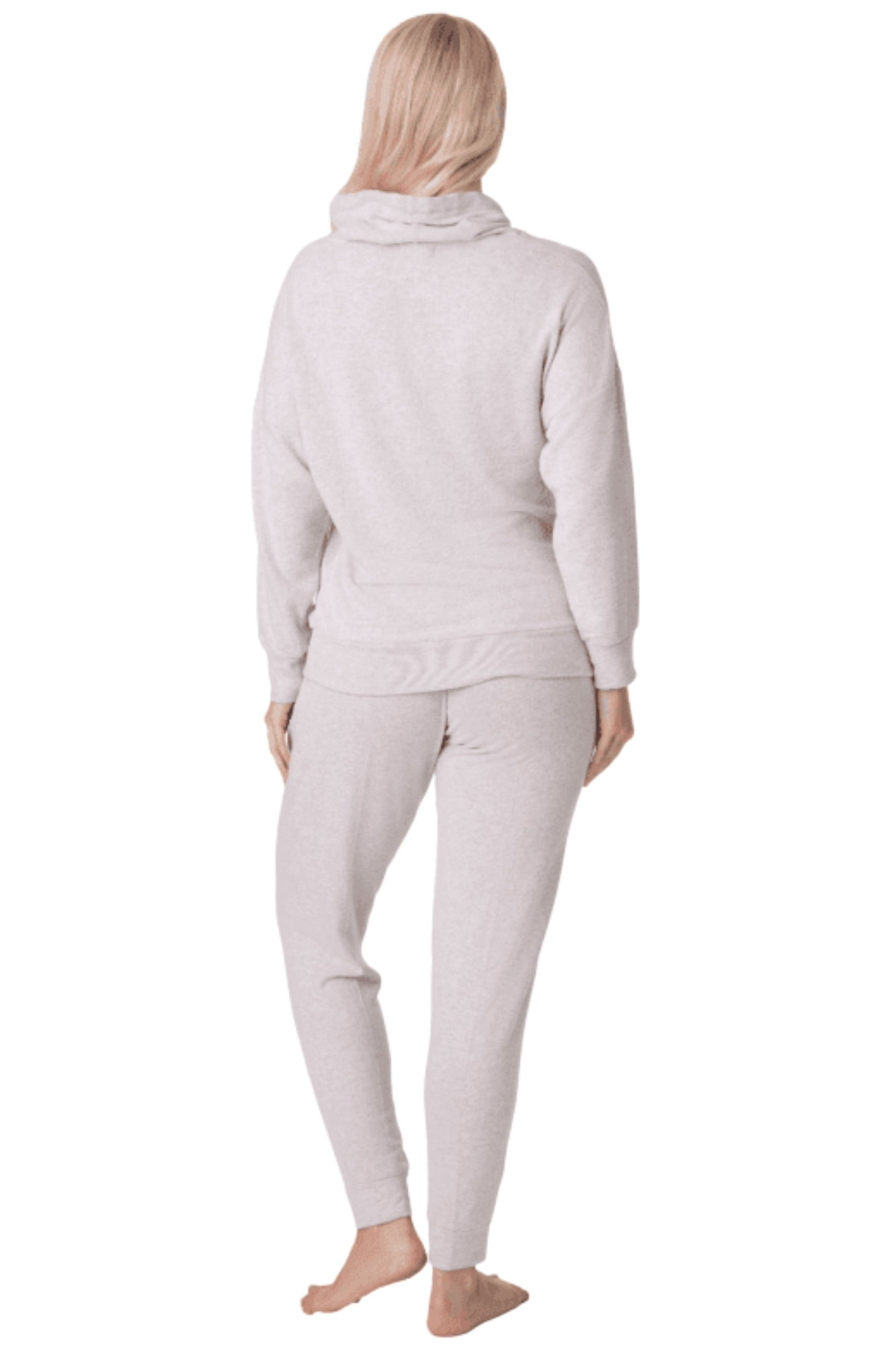 Beige Camille Lingerie Beige Comfy Fit Marl Hacci Pyjama set, Image 3 of 5