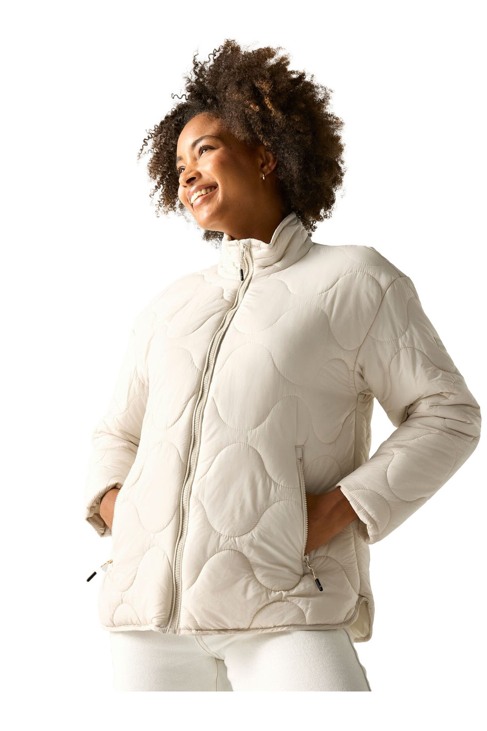 Cream Carlotte Quilted Padded Jacket, Image 4 of 4