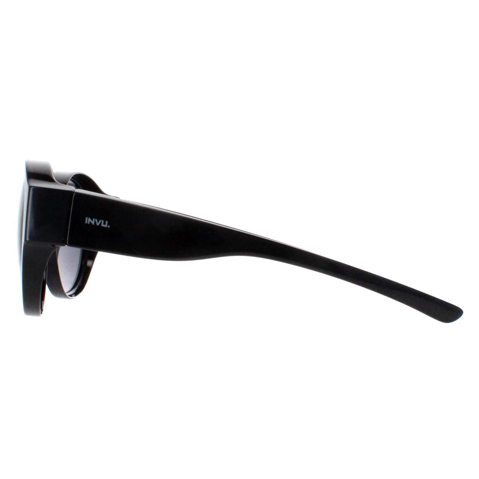 Black Invu Black Round Black Grey Polarized E2000, Image 3 of 5