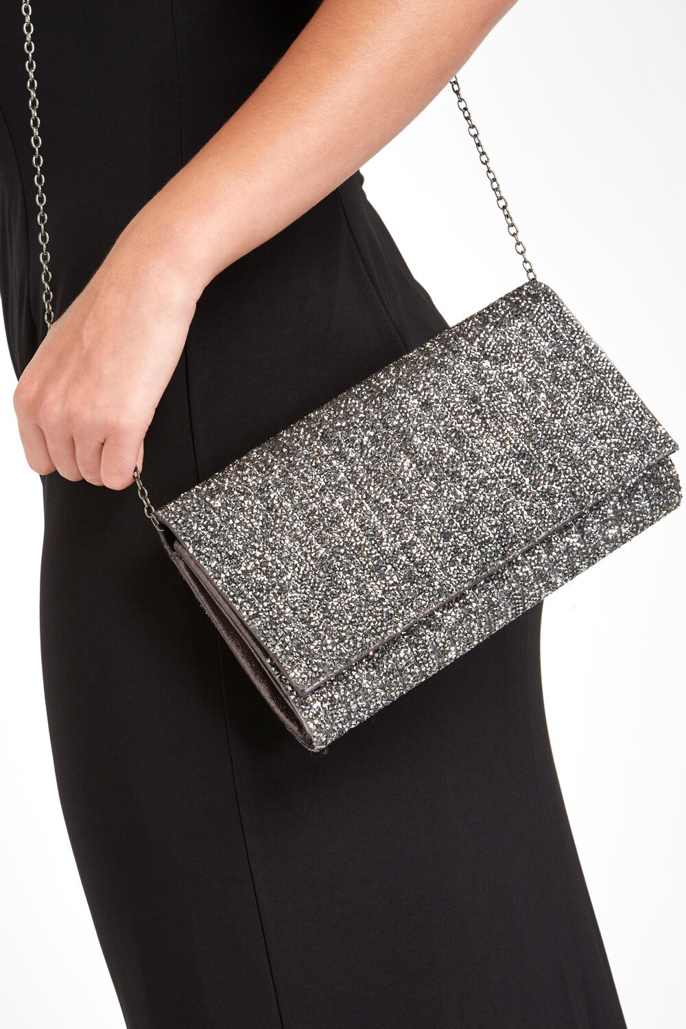 PEWTER Sparkle Clutch Bag, Image 1 of 5