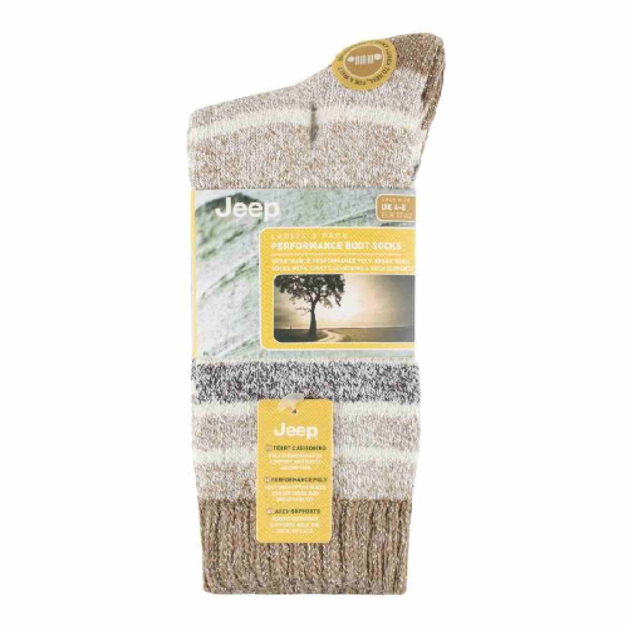 Beige 3 Pack Heavy Duty Hiking Socks, Image 3 of 3