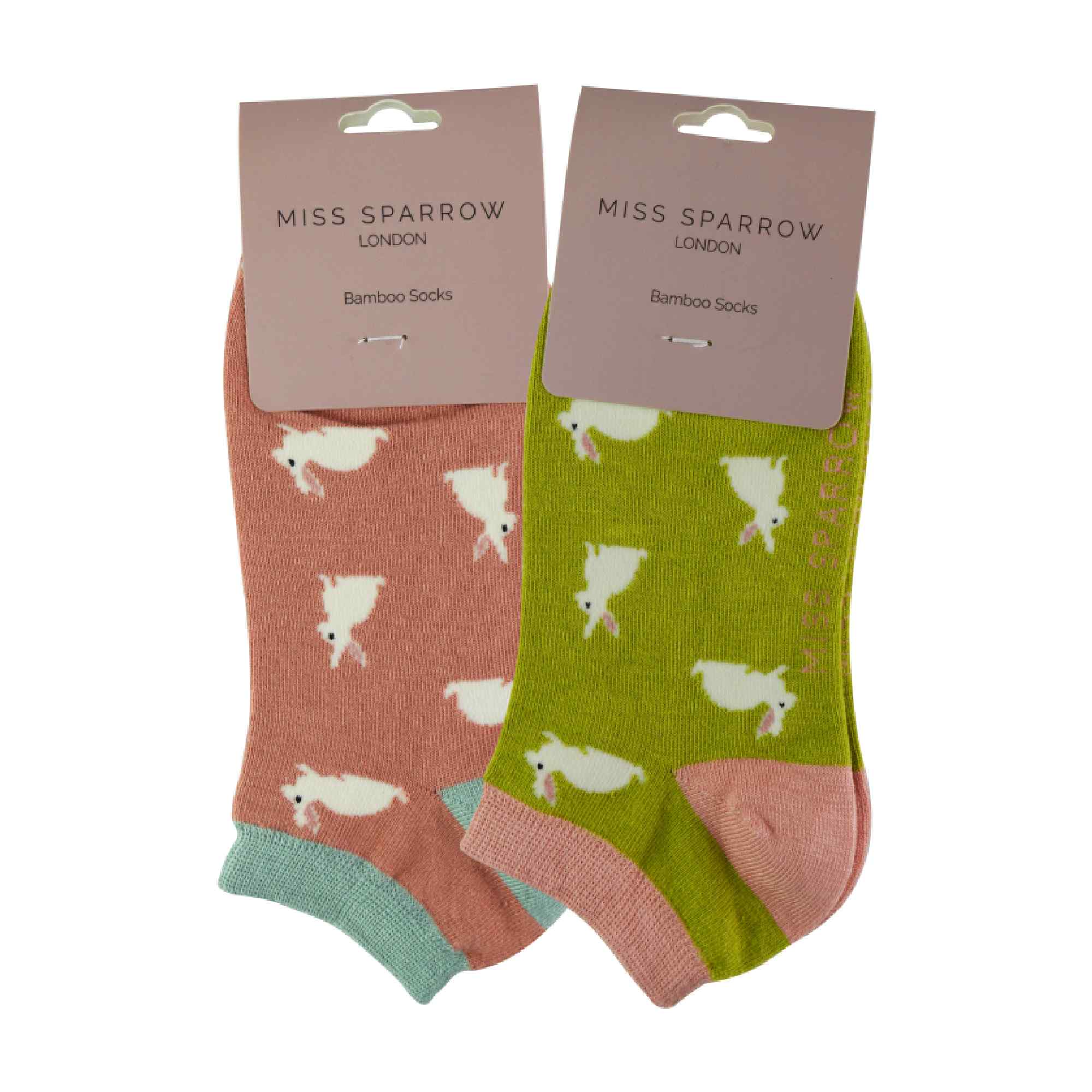 Pink 2 Pairs Breathable Bamboo Trainer Socks, Image 3 of 3