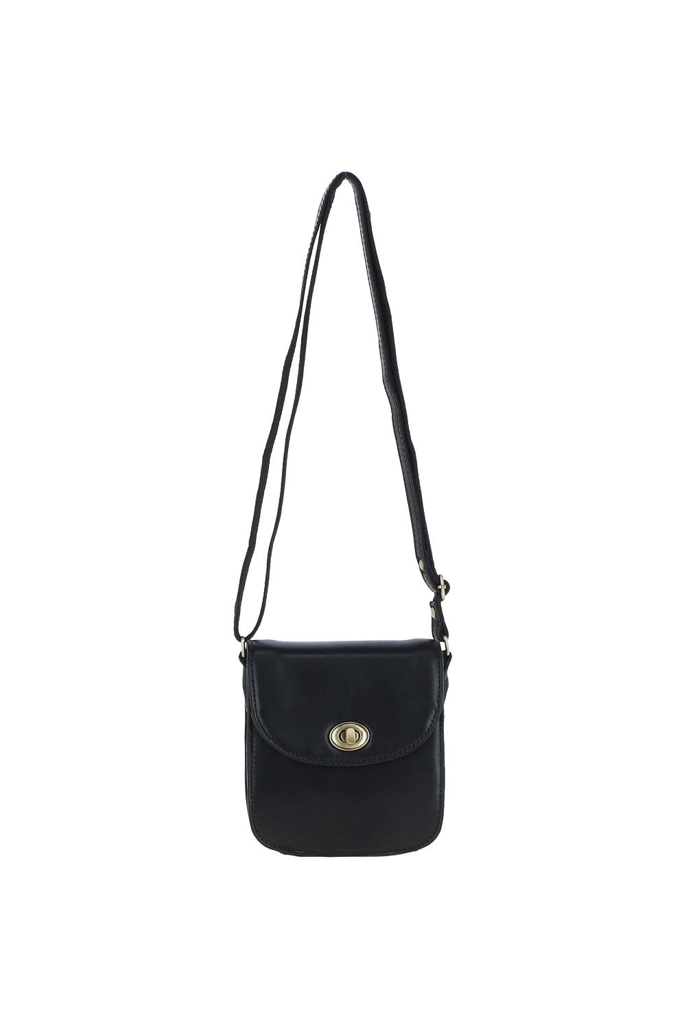 Black Small Real Leather Crossbody Bag, Image 2 of 5