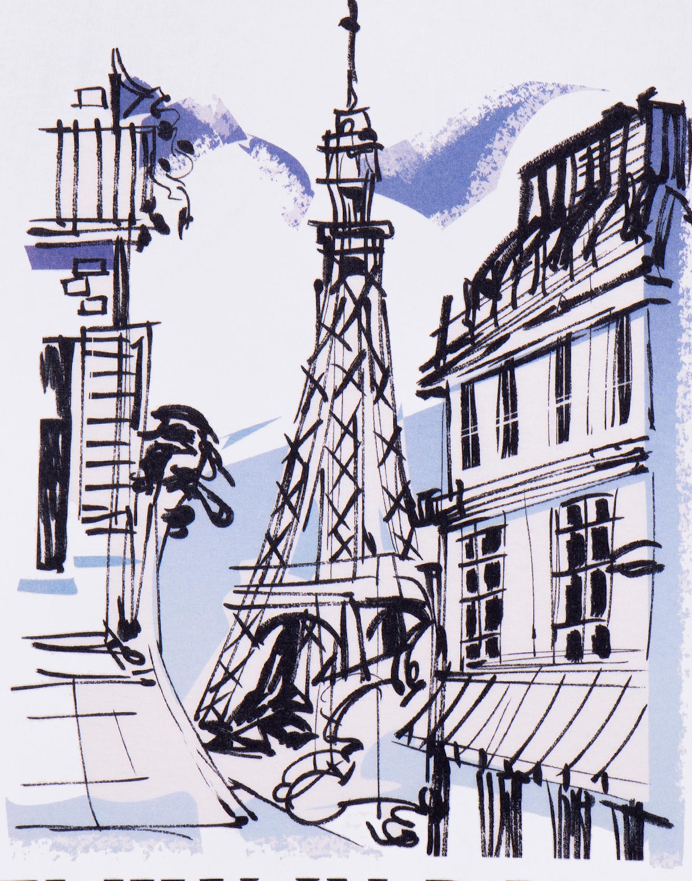 White Emily In Paris Sketchy Cityscape T-Shirt, Image 6 of 6