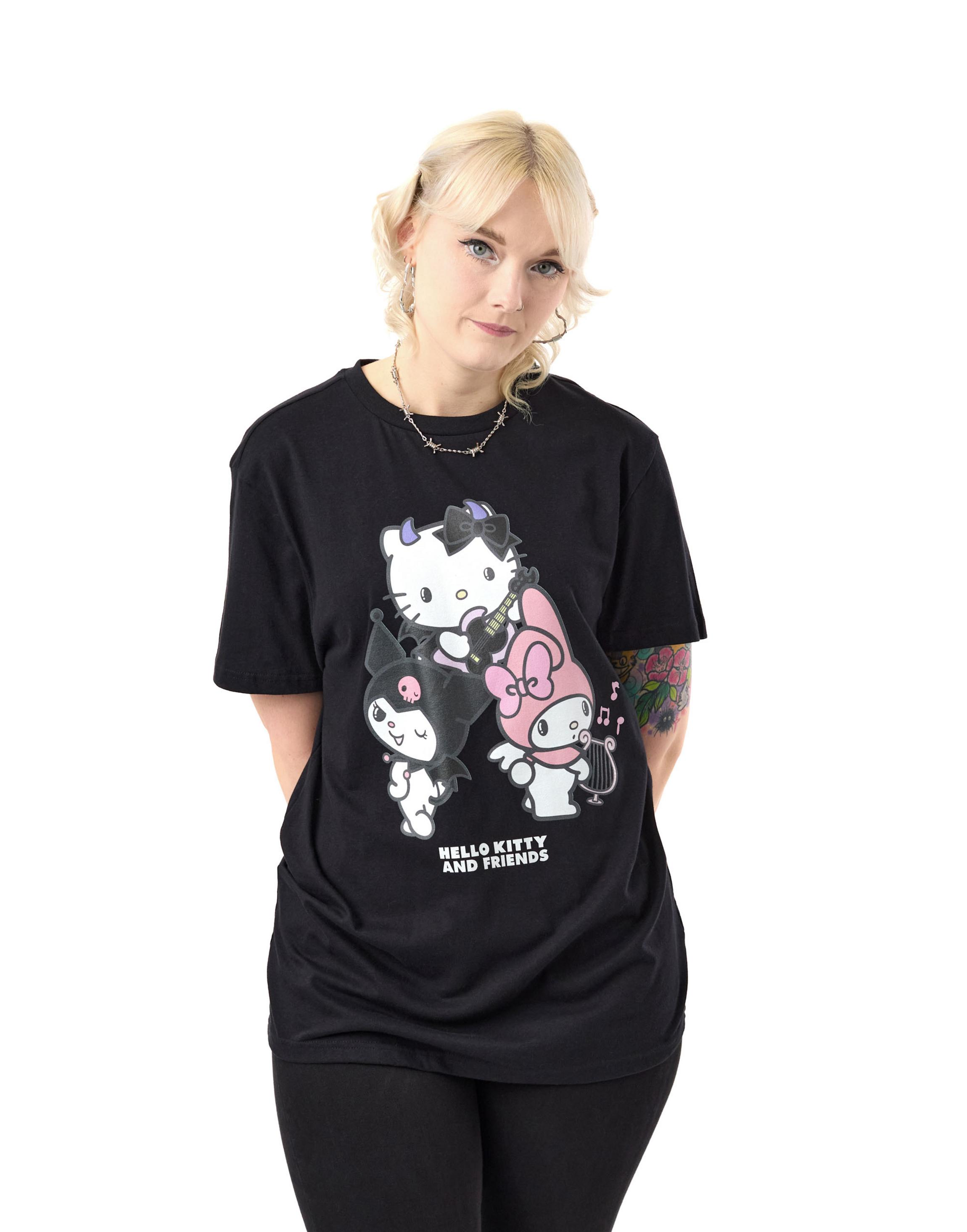 Black Hello Kitty Rock Life Small T-Shirt