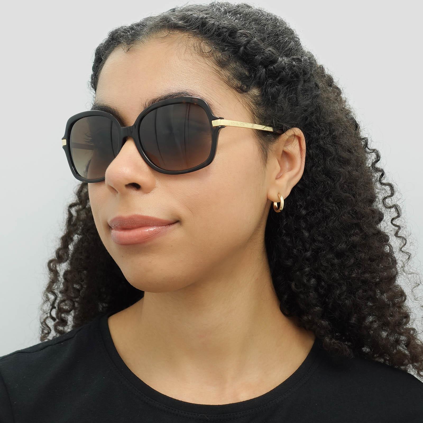 Brown Michael Kors Brown Square Dark Tortoise Gold Brown Gradient Sunglasses, Image 8 of 8