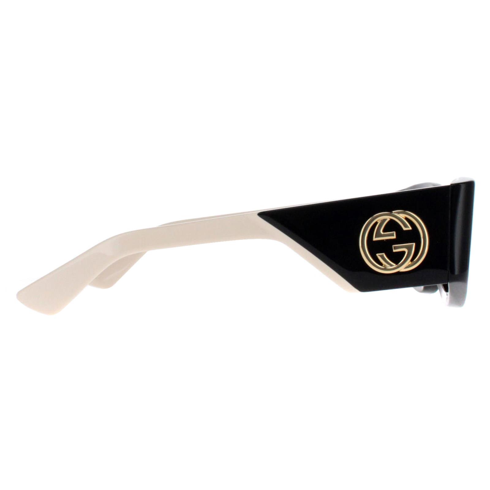 Black Gucci Black Rectangle Black with Ivory Grey GG1664S, Image 4 of 4