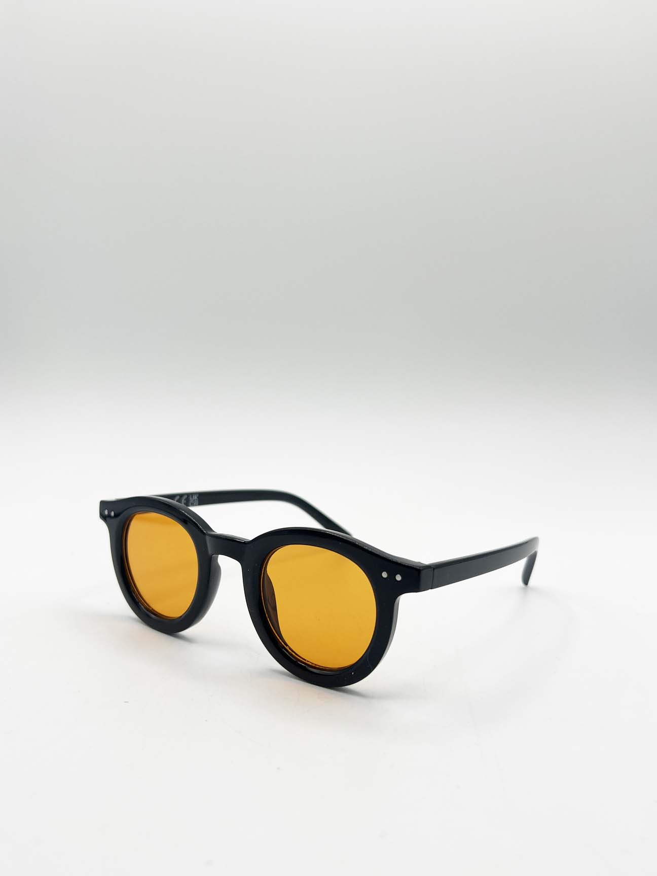 Orange Bold Rounded Sunglasses in Black Orange, Image 4 of 7