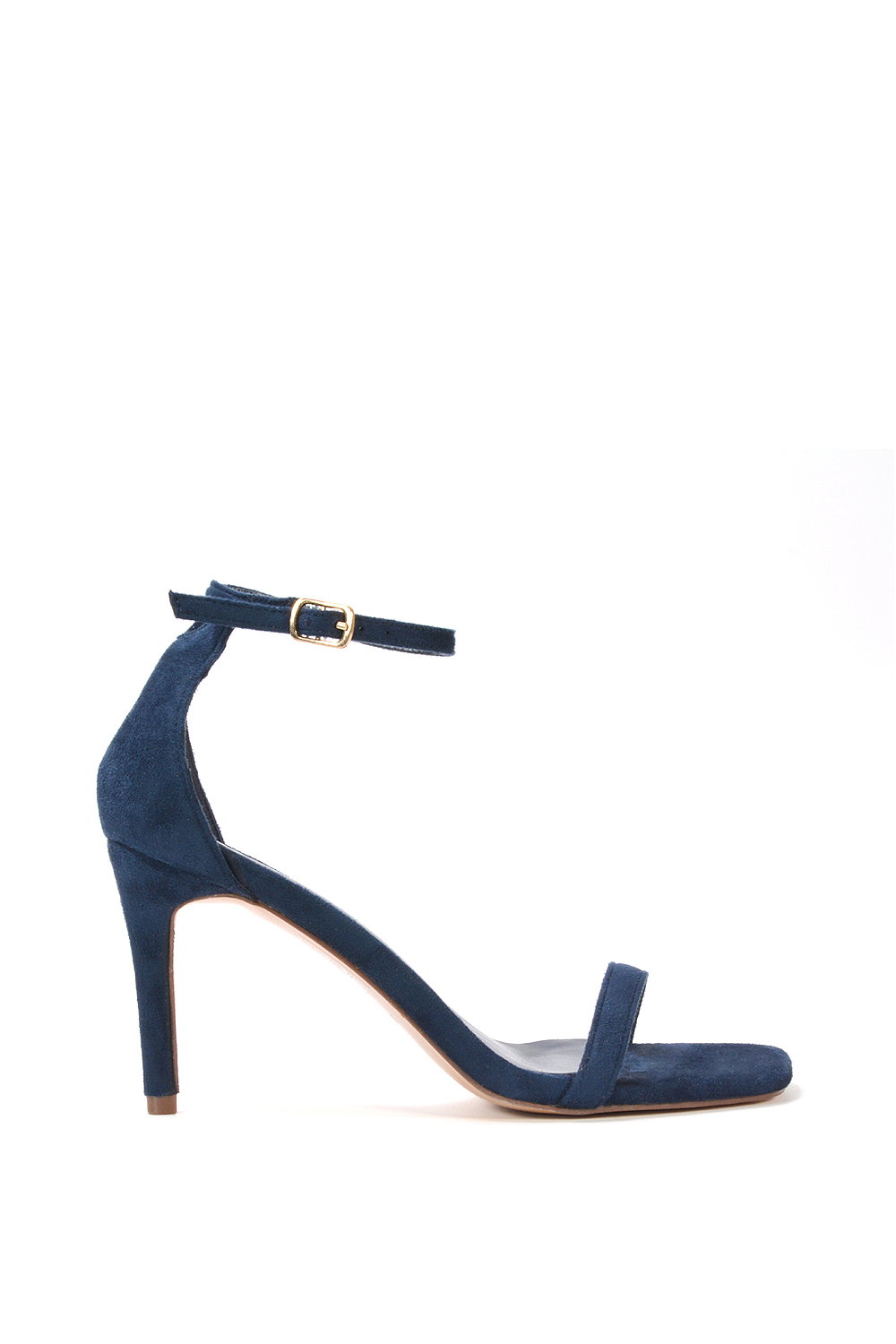 Navy XY LONDON Navy 'Emma' Strappy Stiletto High Heels With Ankle Strap, Image 1 of 6