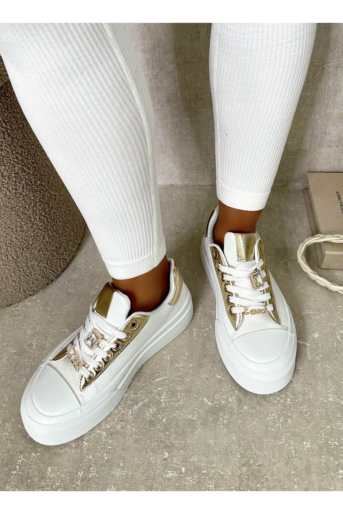 Black Angelah Lace Up Love Platform Trainers