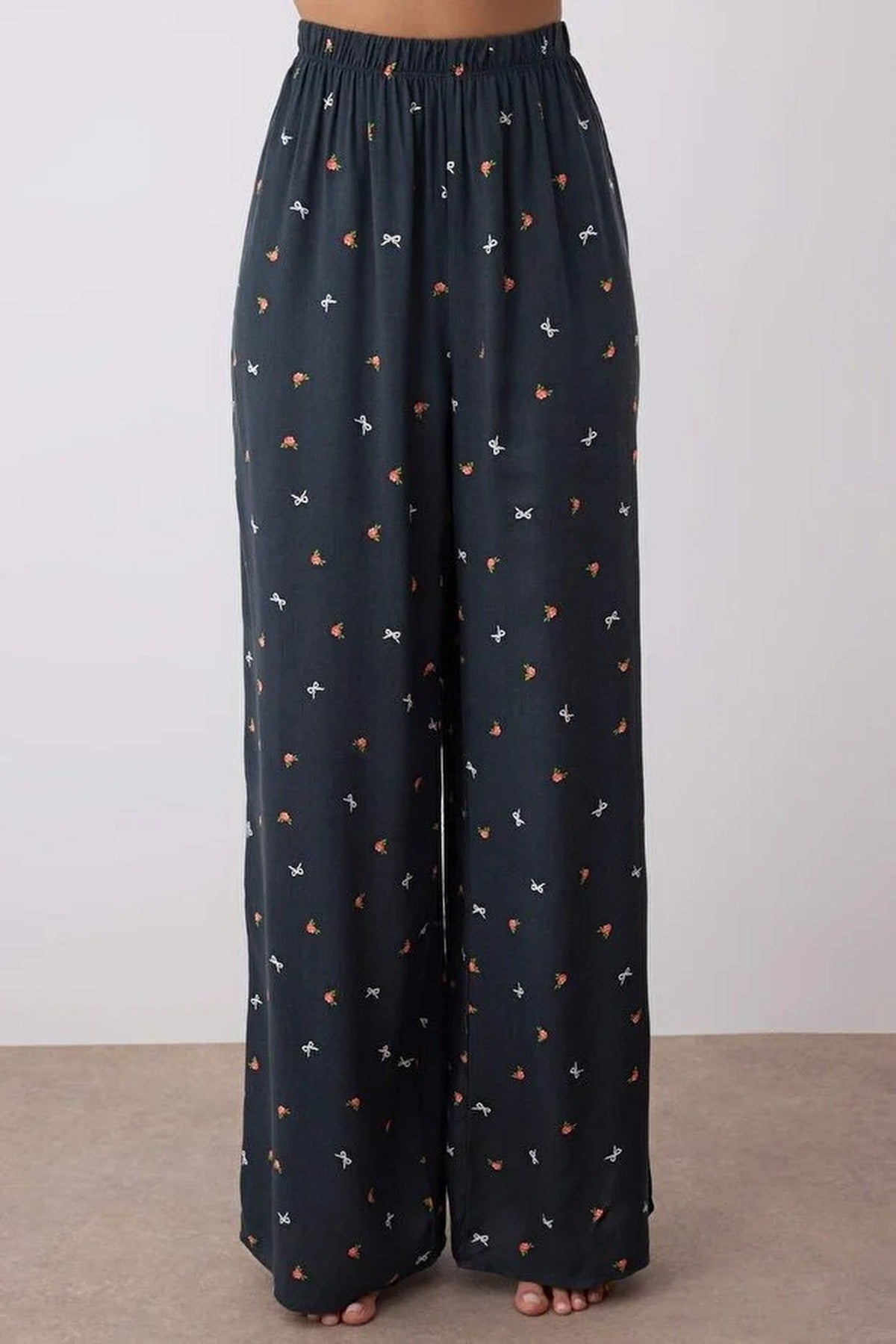 Navy WOVCOR Navy 2-Piece Printed Woven Pajama Set, Image 2 of 3