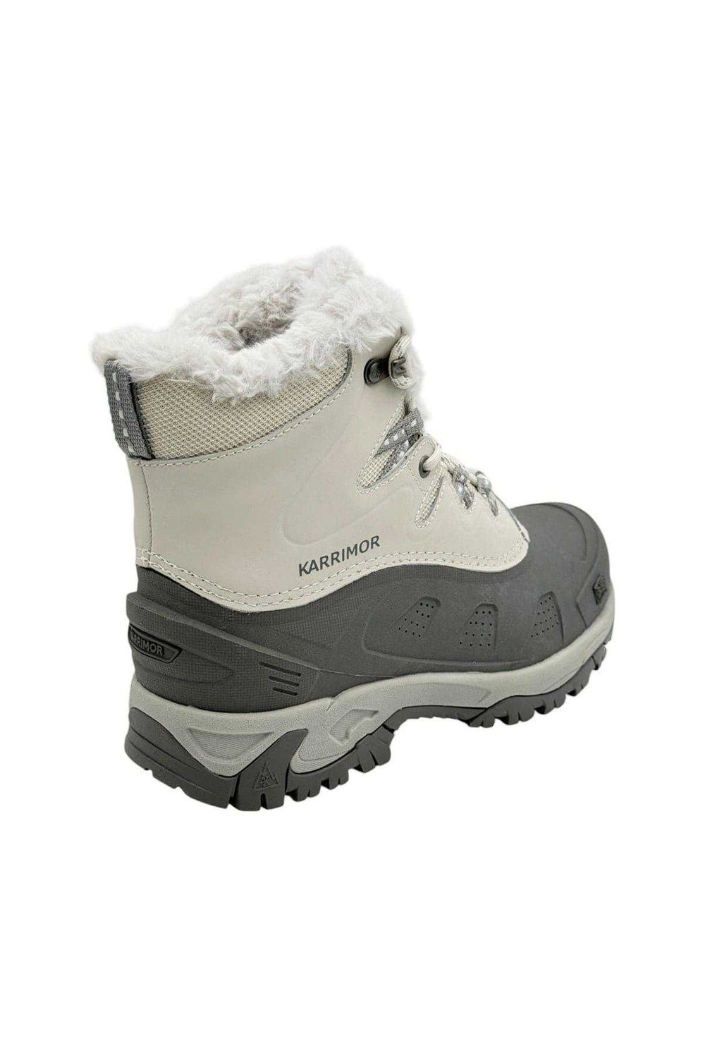 White Faux Fur Lined Contrast Stitch Snow Boots, Image 2 of 4