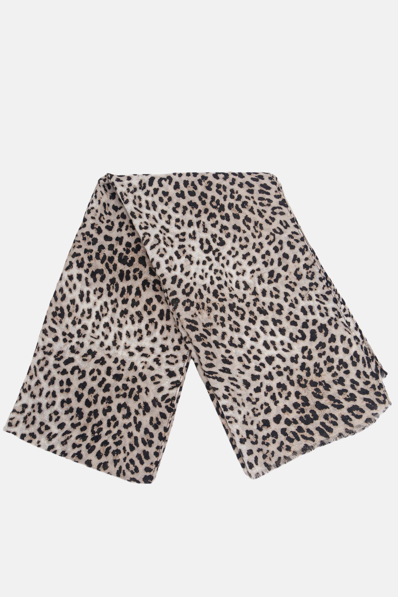 Cream Leopard Print Lightweight Scarf, Image 2 of 3