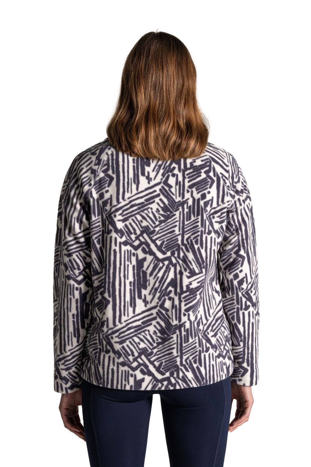 Charcoal Annjela Graphic Print Half Zip Fleece Top, Image 2 of 3
