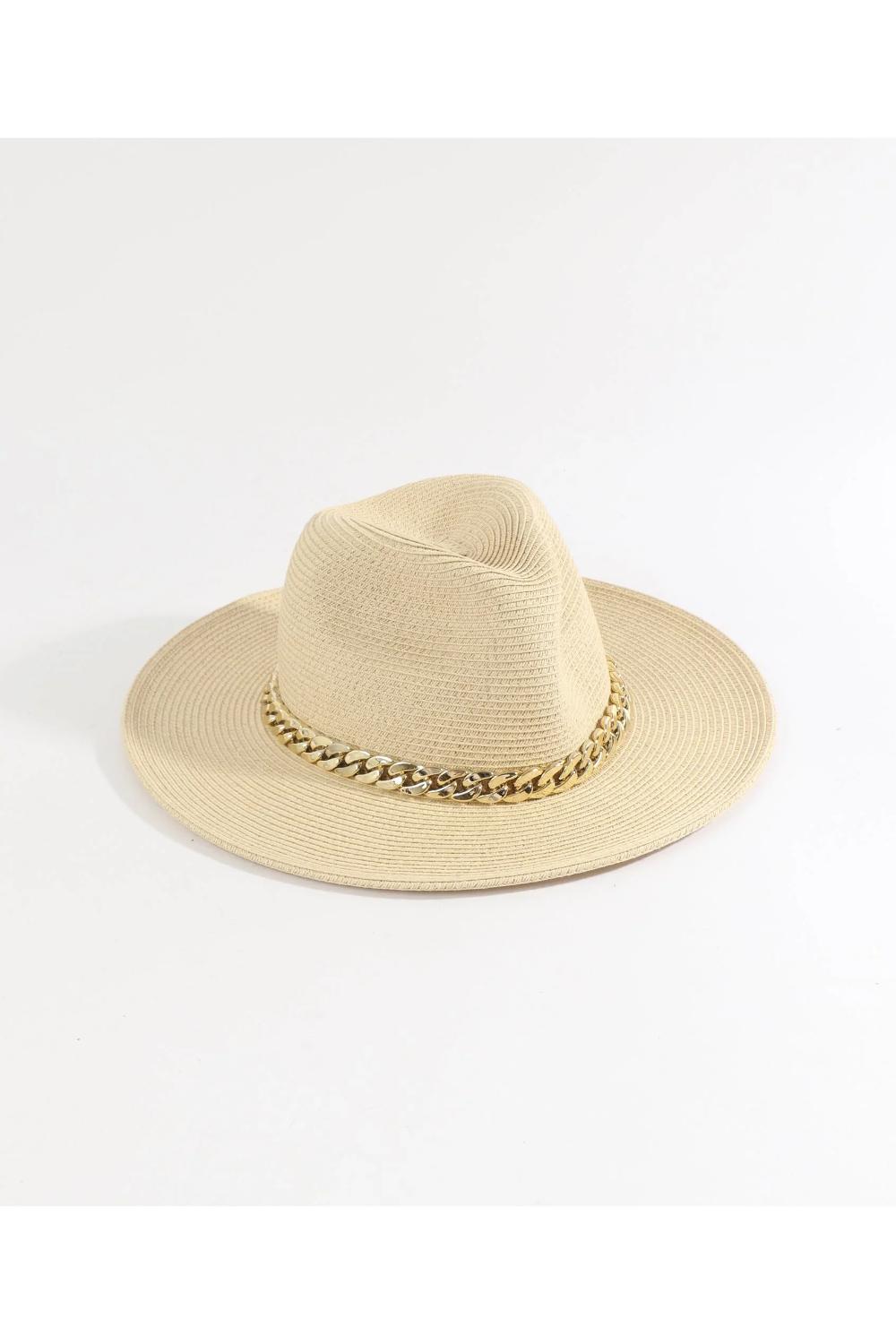 Beige Khari - Embellished Straw Fedora - Beige, Image 2 of 2