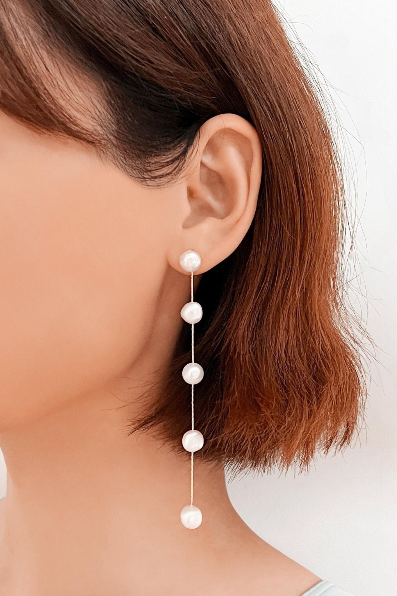Silver Mia Gioielli Silver Freshwater Pearl Drop Earrings, Image 2 of 3