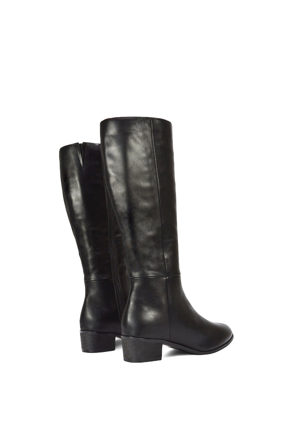 Black ‘Anne’ Knee High Boots with Low Block Heel, Image 5 of 6