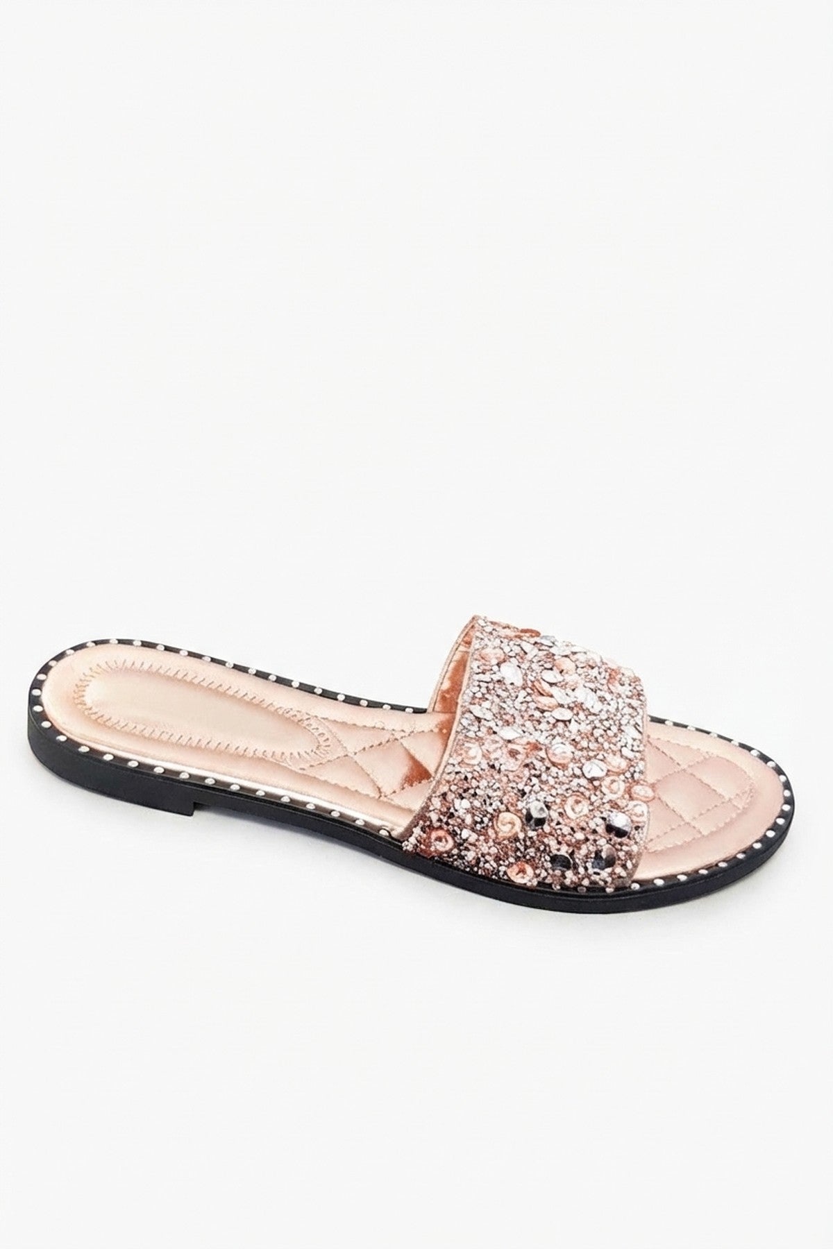 Cream iKrush Cream Sofie Embellished Slip On Sandals, Image 4 of 8