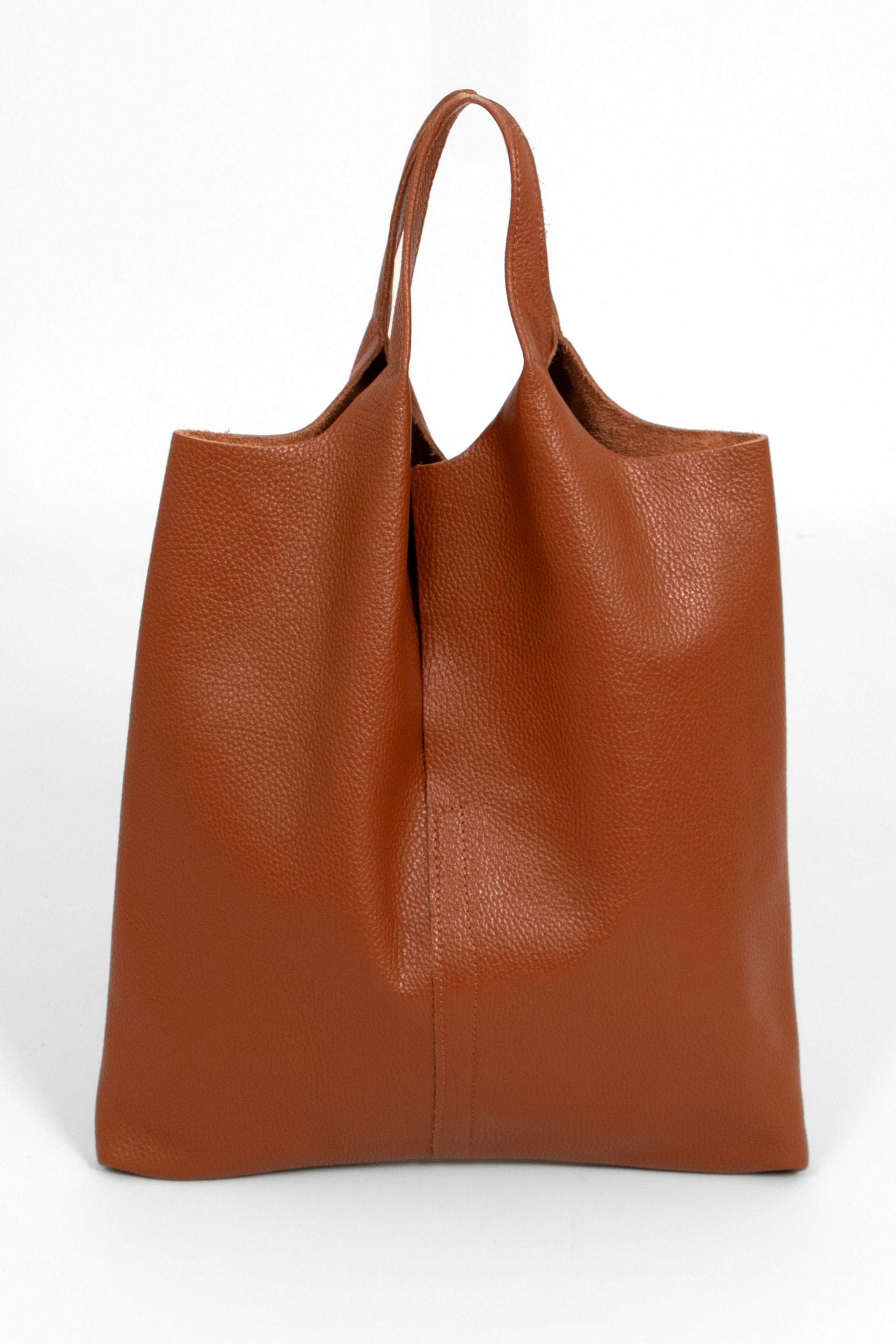 Taupe Italian Leather Shoulder Bag, Image 1 of 4