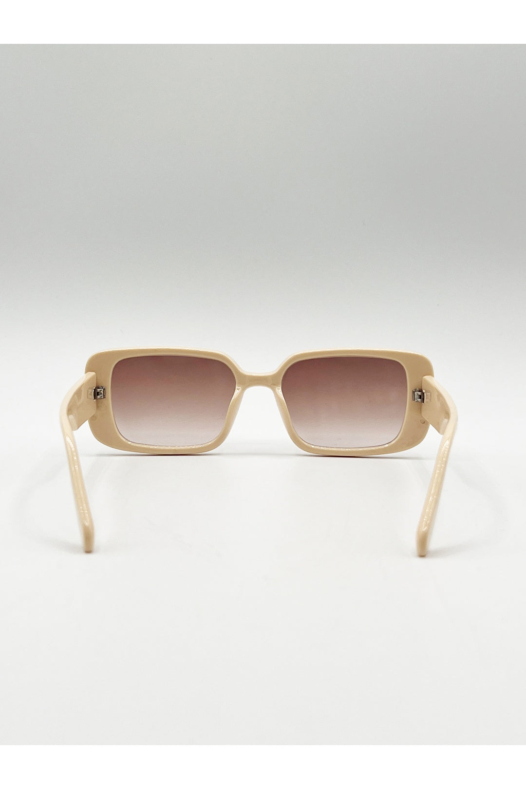 Beige Oversized Rectangle Sunglasses, Image 6 of 6