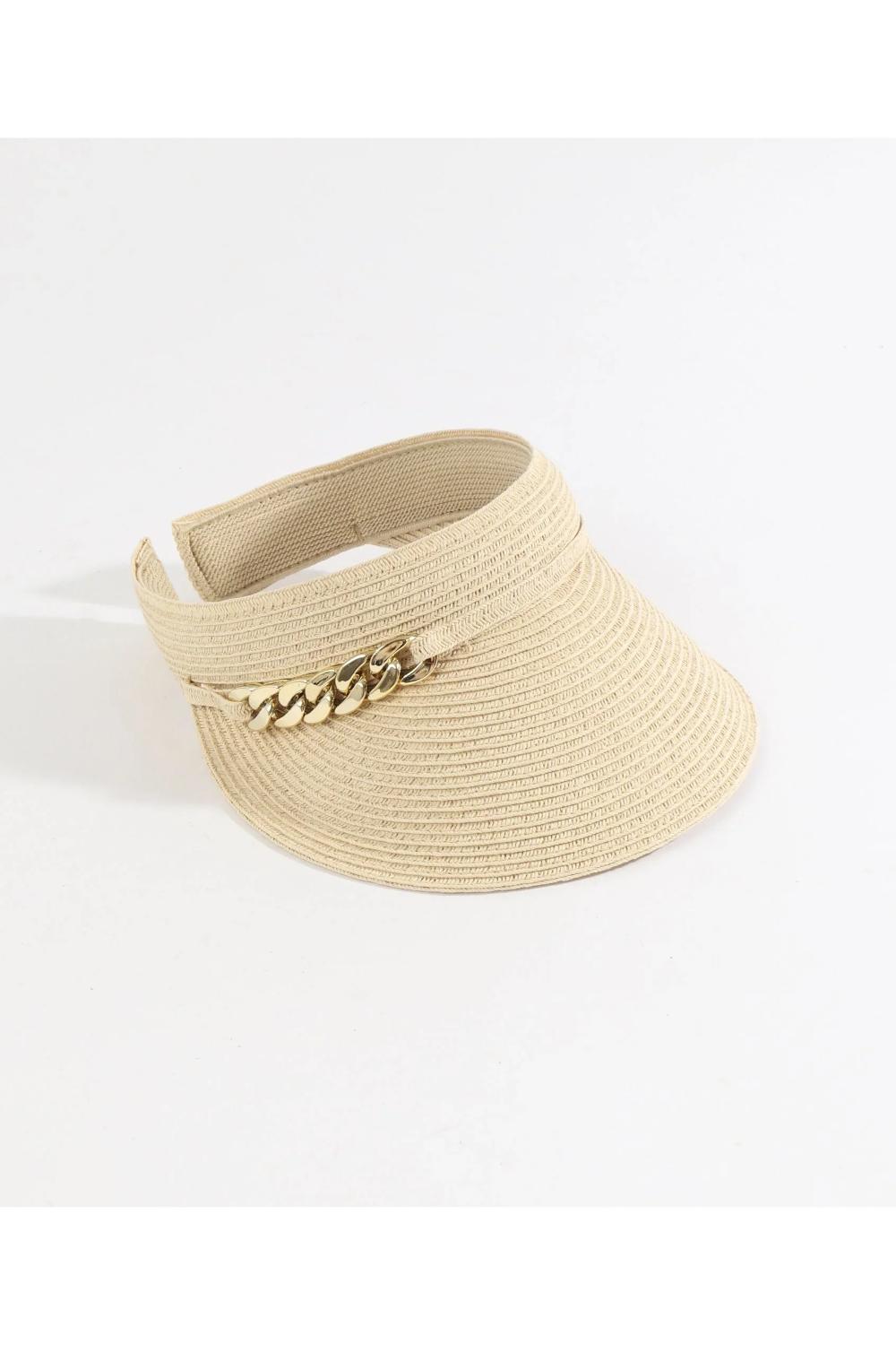 Beige Khari - Embellished Straw Visor - Beige, Image 2 of 2