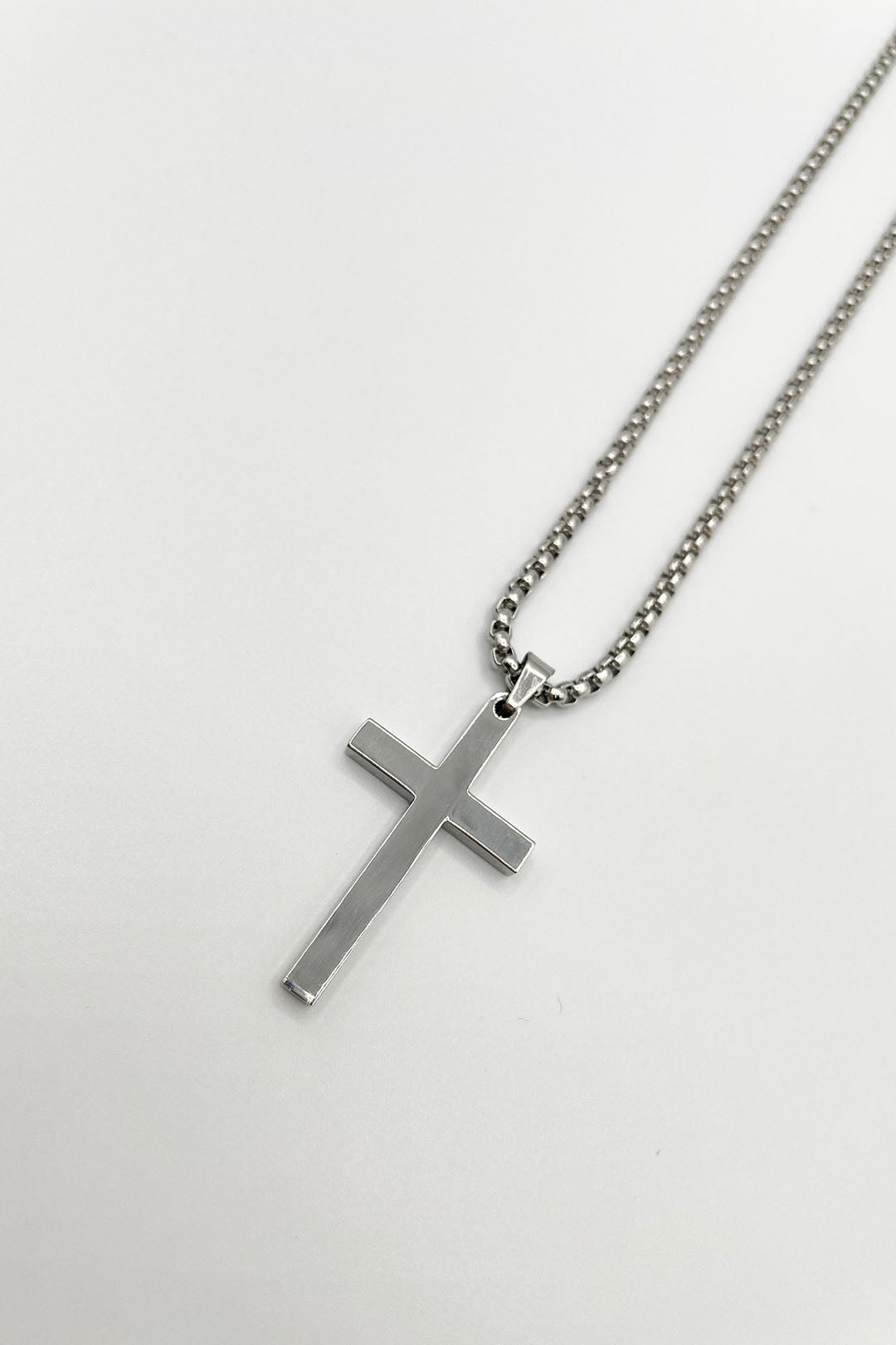 Silver SVNX Silver Cross Pendant Necklace in Silver, Image 1 of 4