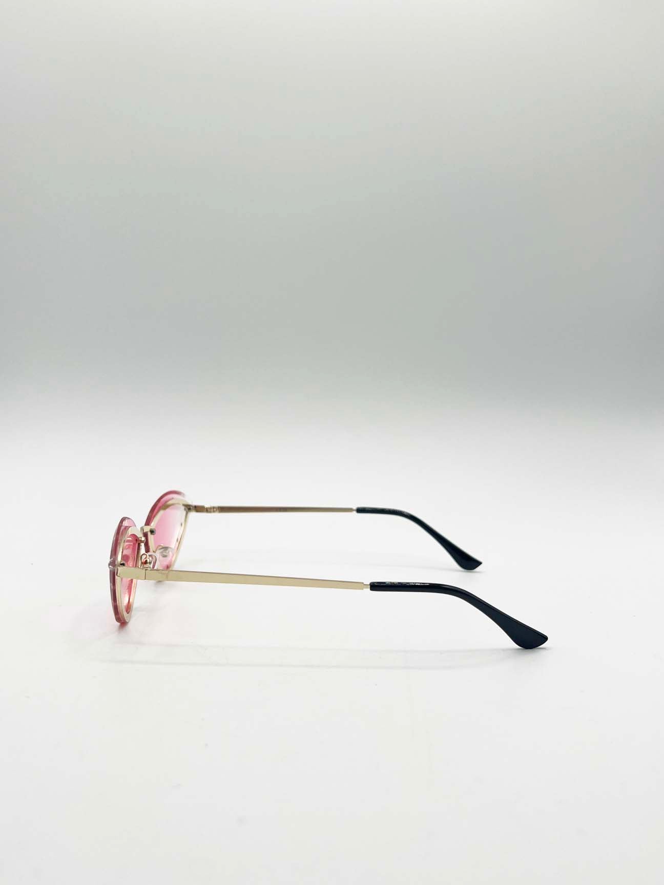 Pink Cat-Eye Sunglasses in Pink, Image 4 of 5