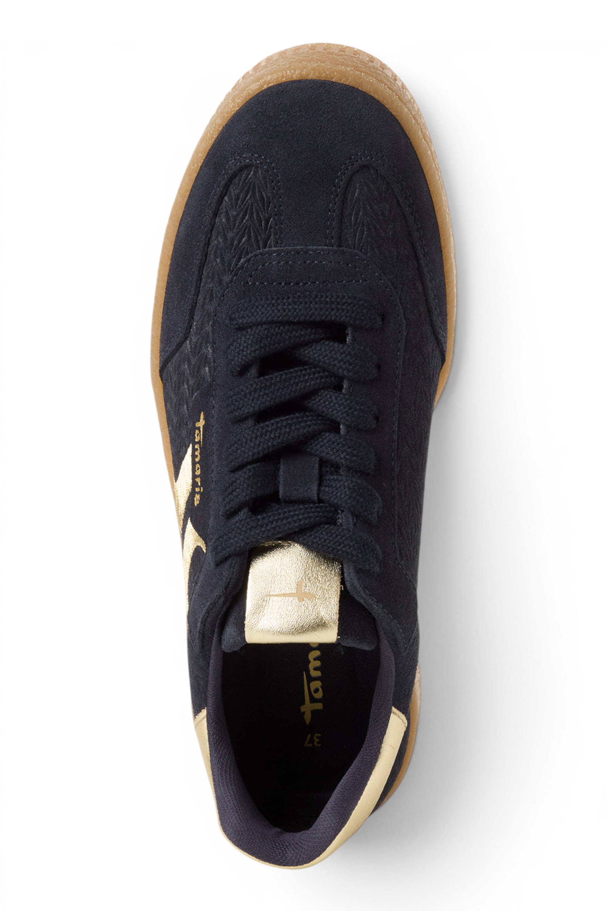 Navy Leather Trainers Sneaker Shoes, Image 6 of 7